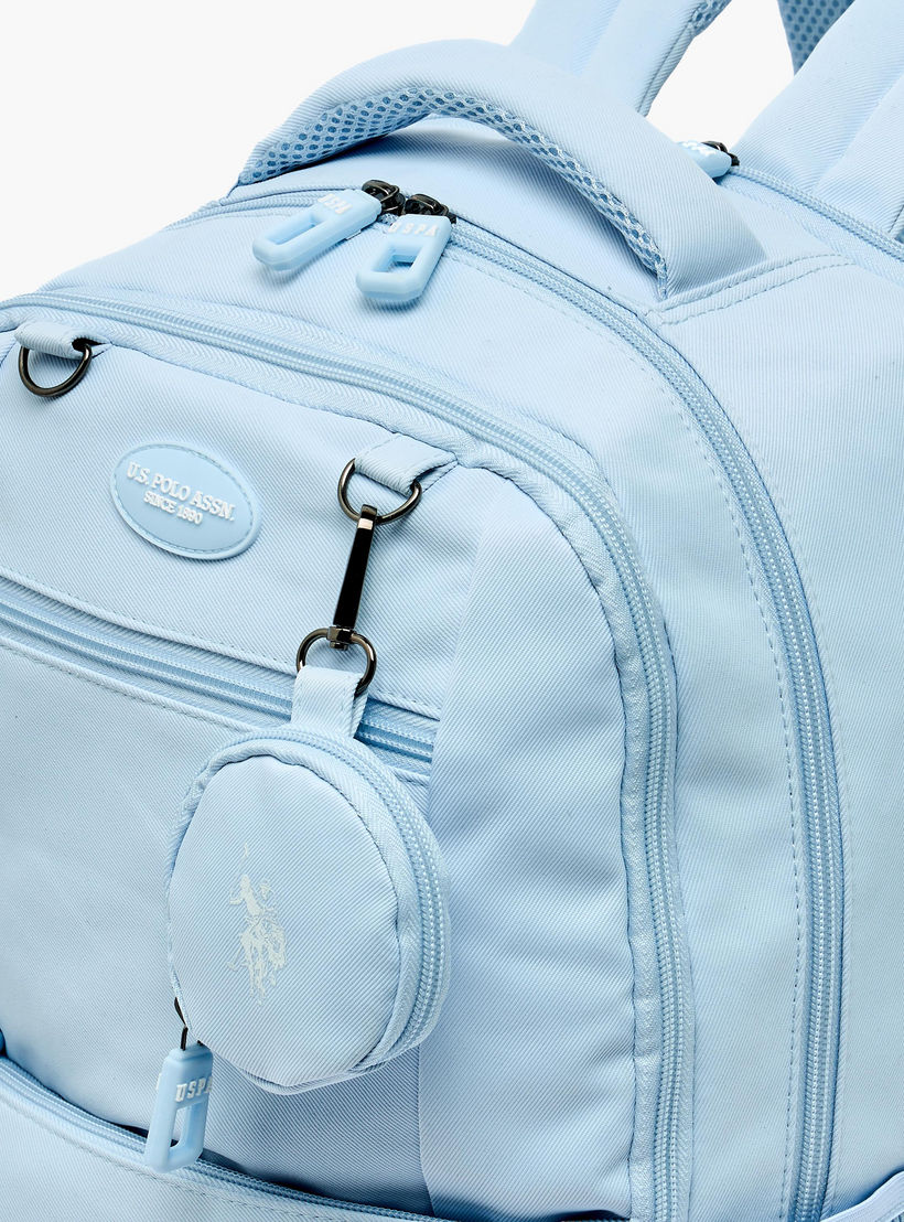 شنطة ظهر سادة بأحزمة كتف مبطنة للبنات من سن 8 -13 سنة من يو إس بولو أسن - 18 بوصة-school-bagsandbackpacks-backpacks-image-4