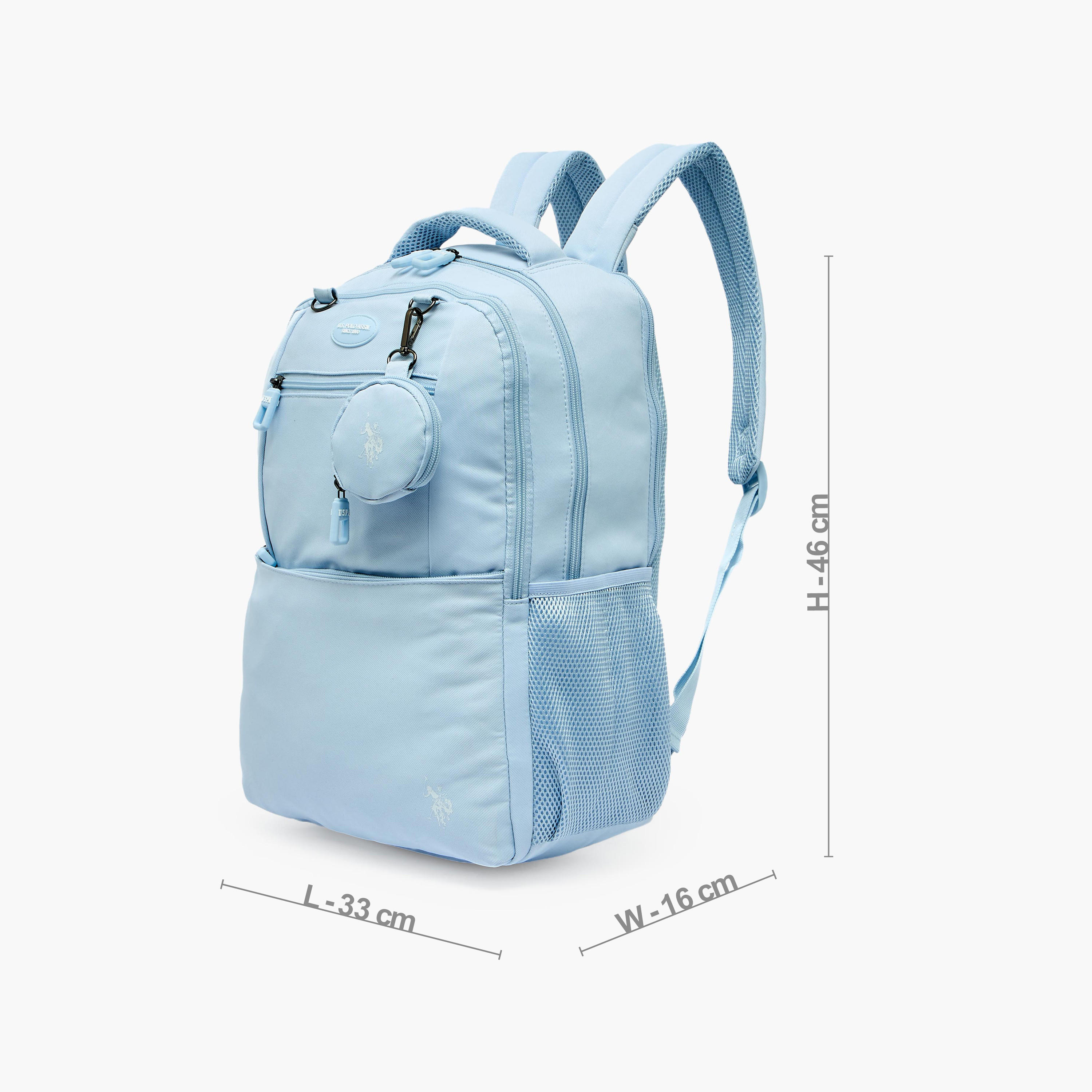شنطة ظهر سادة بأحزمة كتف مبطنة للبنات من سن 8 -13 سنة من يو إس بولو أسن - 18 بوصة-school-bagsandbackpacks-backpacks-image-8