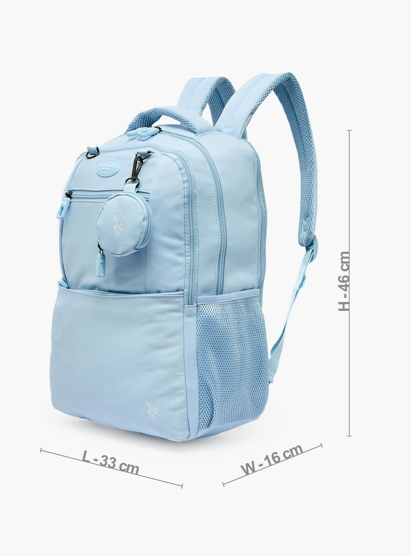 شنطة ظهر سادة بأحزمة كتف مبطنة للبنات من سن 8 -13 سنة من يو إس بولو أسن - 18 بوصة-school-bagsandbackpacks-backpacks-image-8