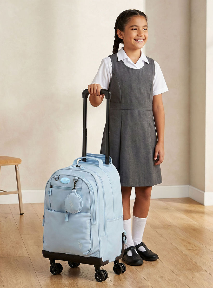 US POLO ASSN. Solid Trolley Bag for Girls 8-13 Years Retractable Handle - 19 inches-school-bagsandbackpacks-trolleybags-image-3