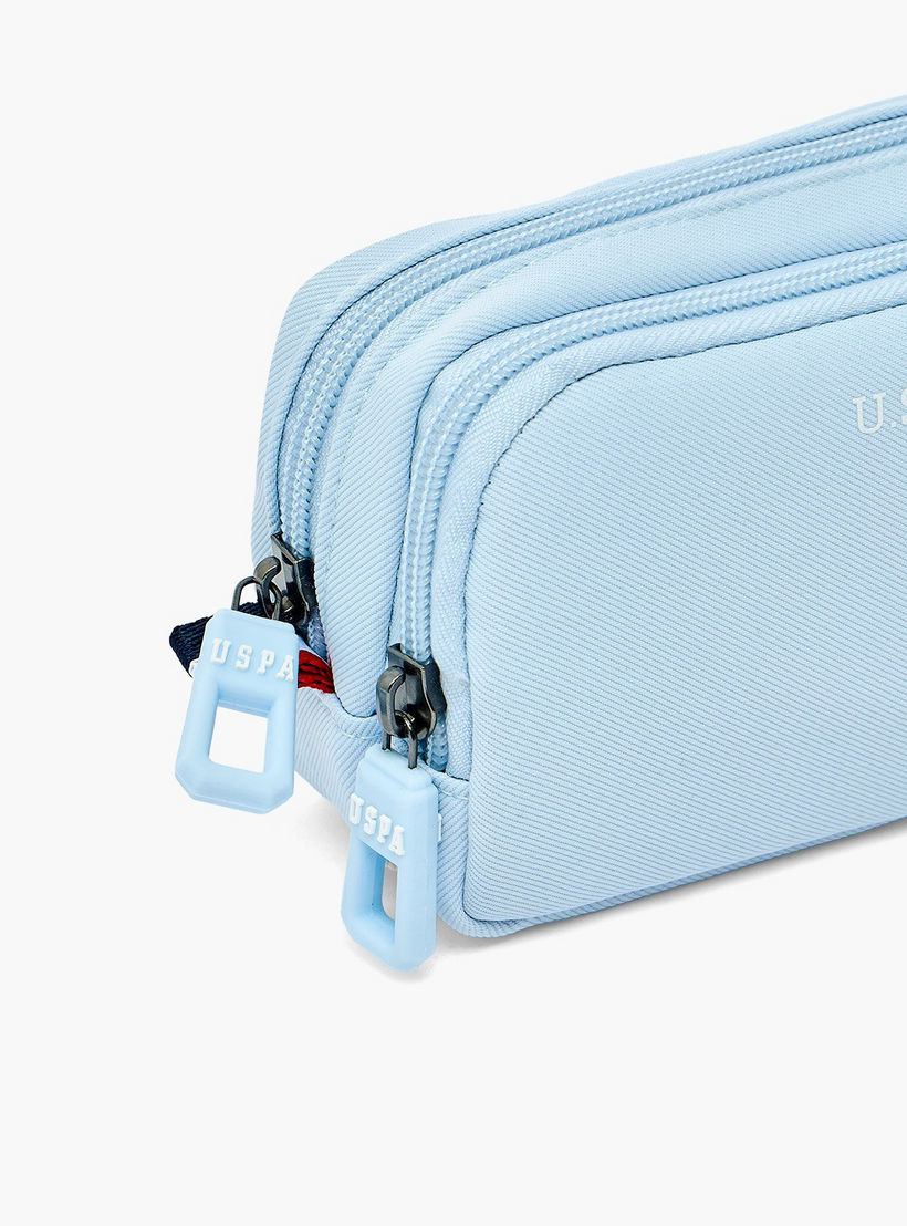 US POLO ASSN. Logo Print Pencil Pouch with 2 Compartments-school-stationery-pencilcases-image-5