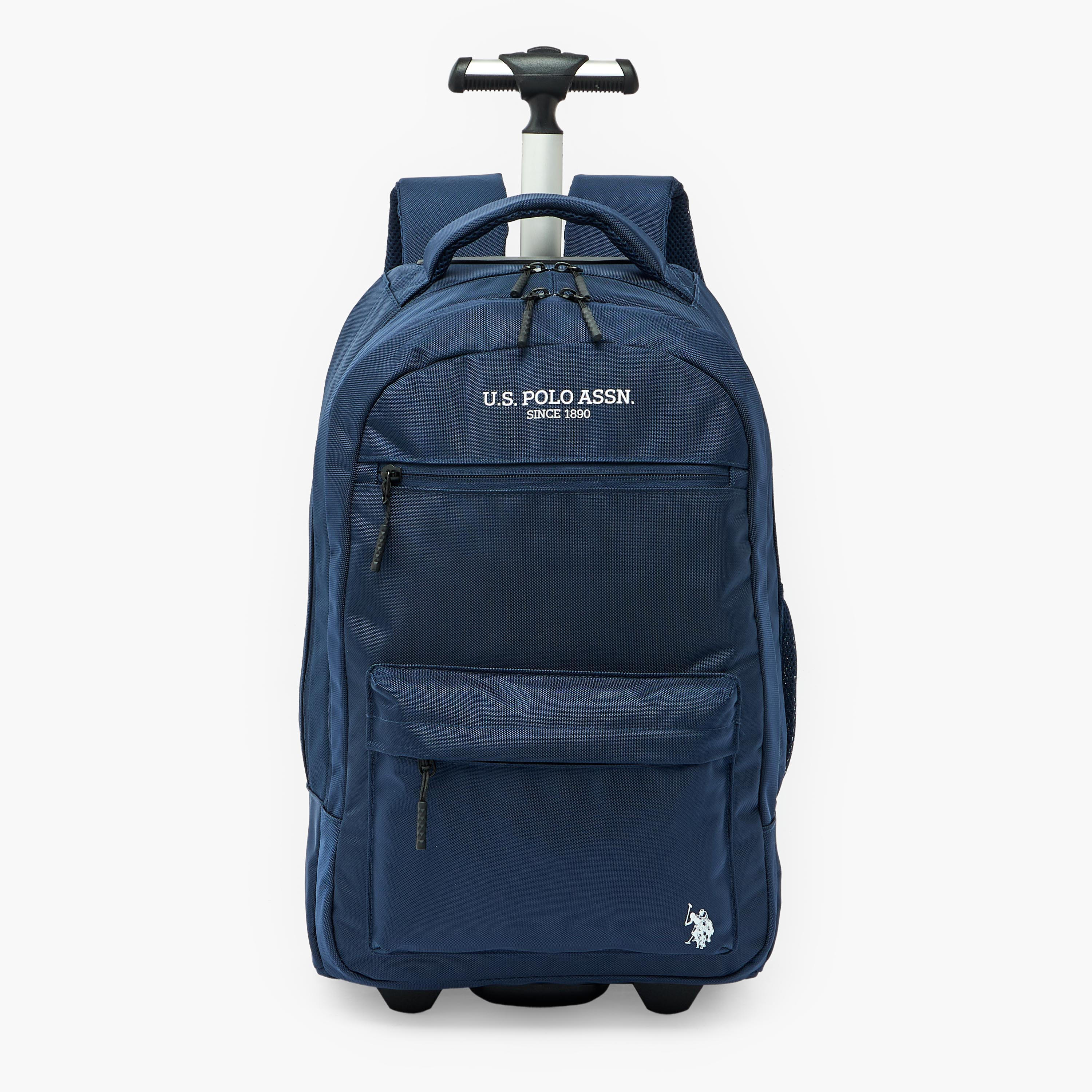 US POLO ASSN. Solid Trolley Backpack for Boys 8-13 Years with Retractable Handle - 19 inches-school-bagsandbackpacks-trolleybags-image-1