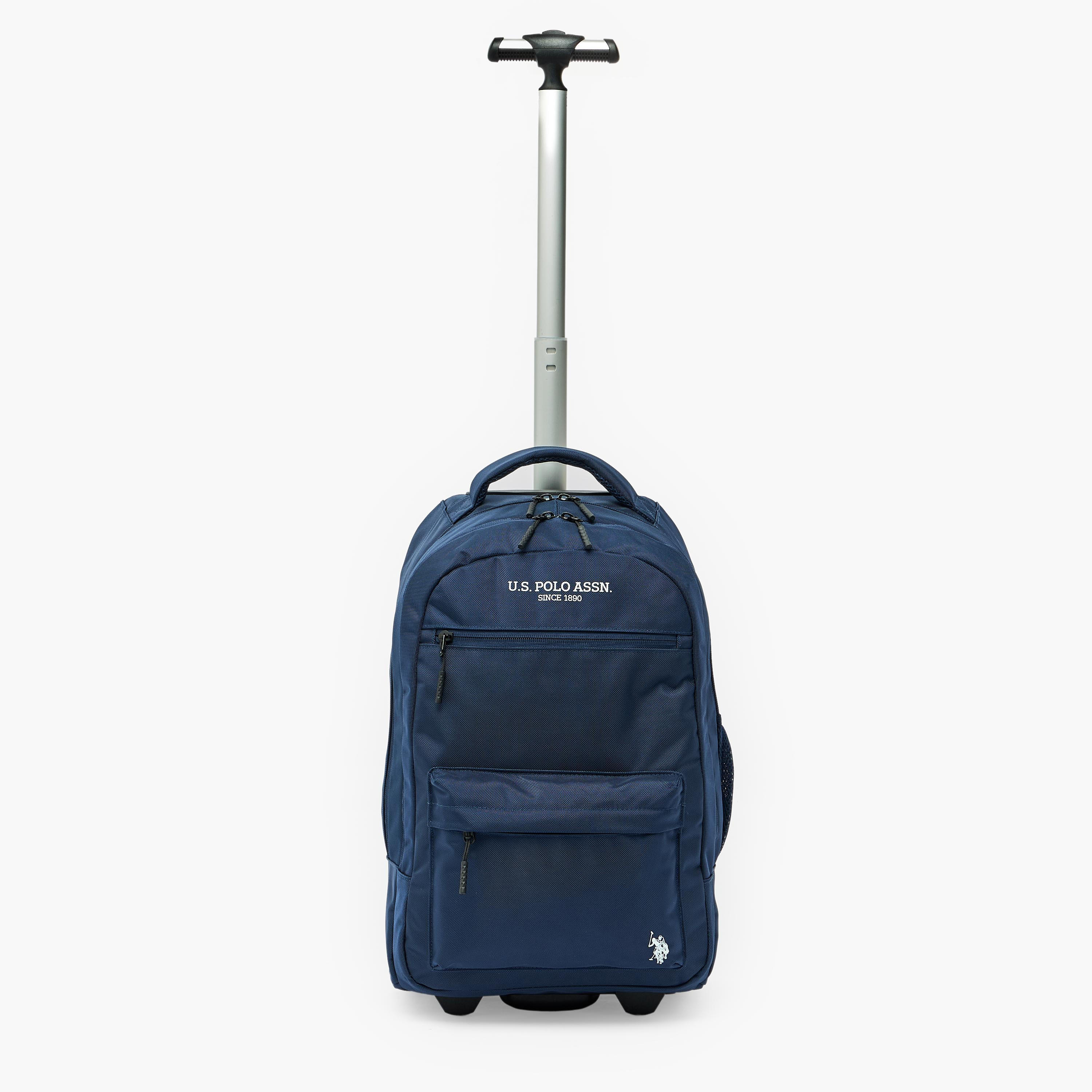 US POLO ASSN. Solid Trolley Backpack for Boys 8-13 Years with Retractable Handle - 19 inches-school-bagsandbackpacks-trolleybags-image-3