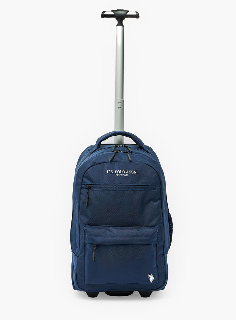 US POLO ASSN. Solid Trolley Backpack for Boys 8-13 Years with Retractable Handle - 19 inches-school-bagsandbackpacks-trolleybags-image-3