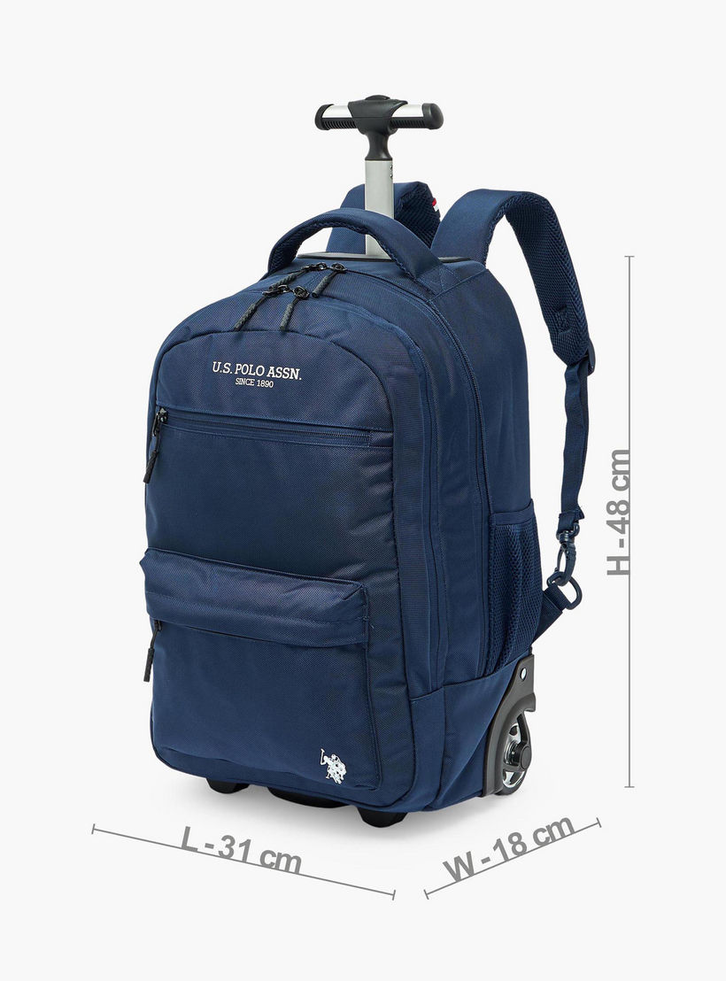 US POLO ASSN. Solid Trolley Backpack for Boys 8-13 Years with Retractable Handle - 19 inches-school-bagsandbackpacks-trolleybags-image-8