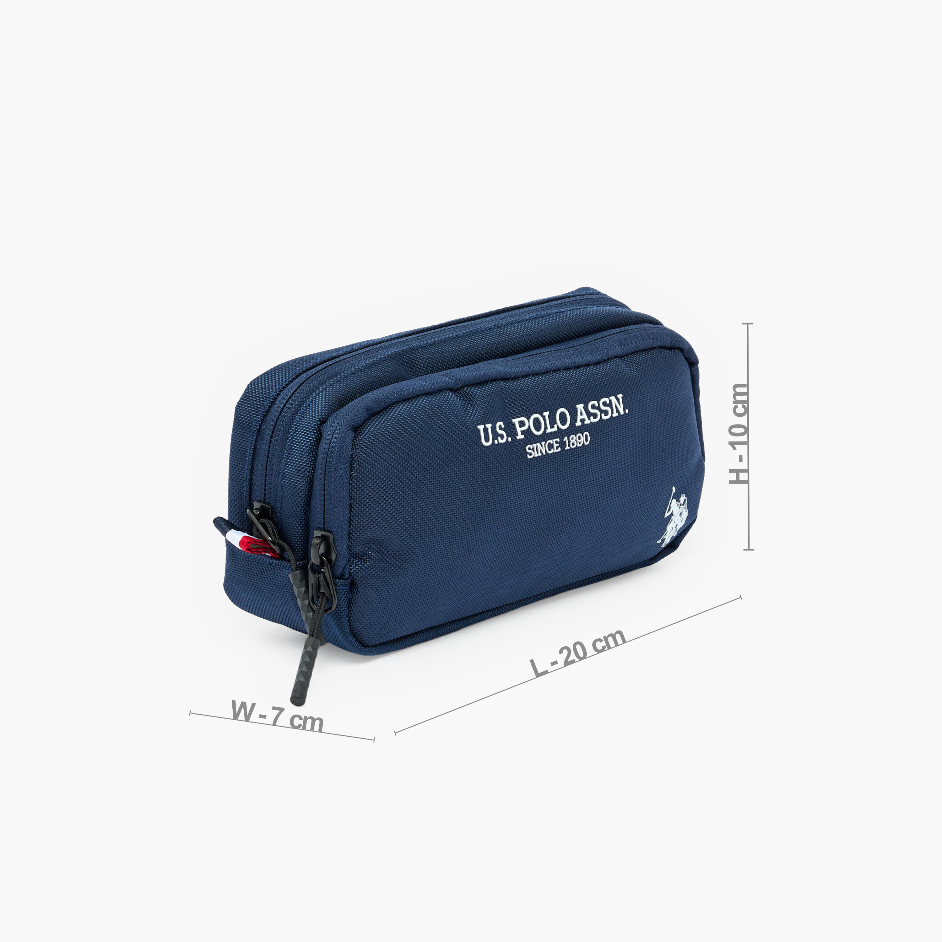 US POLO ASSN. Logo Print Pencil Pouch with 2 Compartments-school-stationery-pencilcases-image-4
