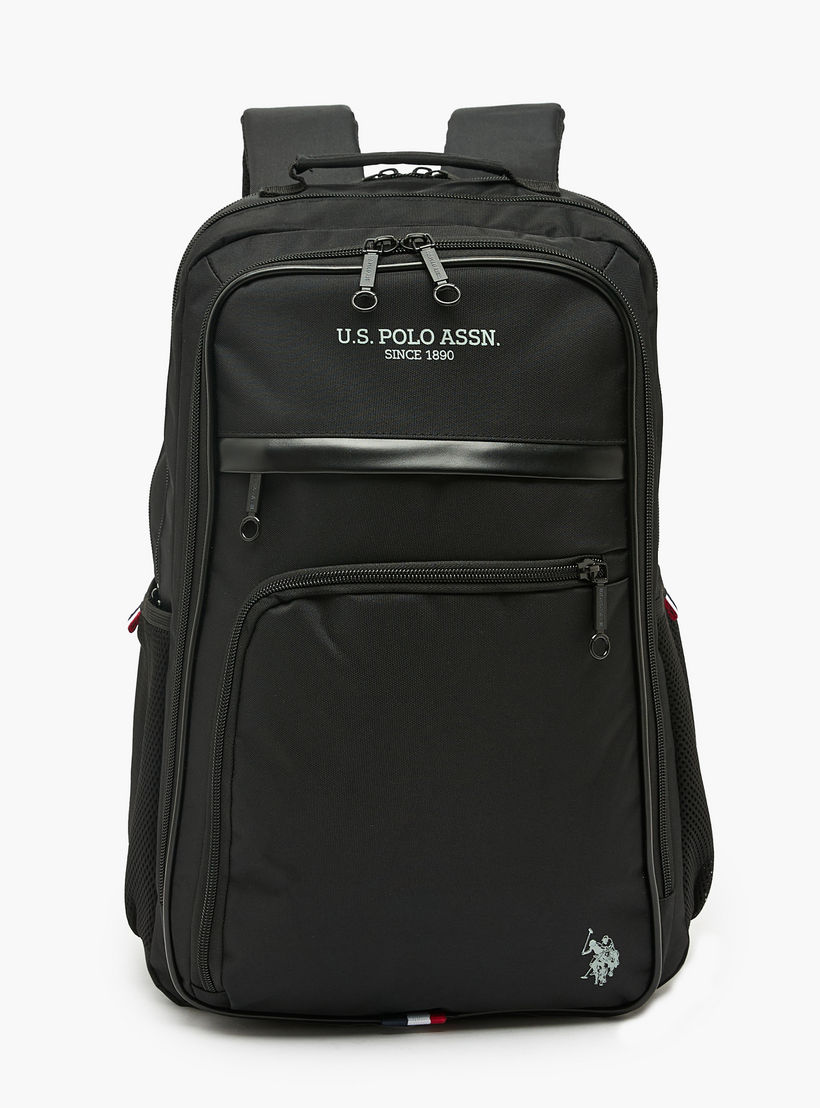 US POLO ASSN. Logo Print Backpack for Boys 8-13 Years with Adjustable Shoulder Straps - 18 inches-school-bagsandbackpacks-backpacks-image-1