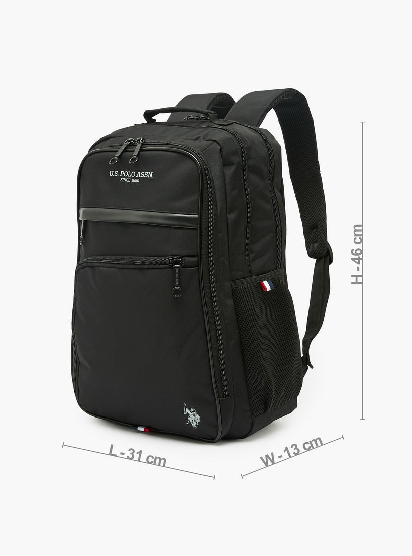 US POLO ASSN. Logo Print Backpack for Boys 8-13 Years with Adjustable Shoulder Straps - 18 inches-school-bagsandbackpacks-backpacks-image-7