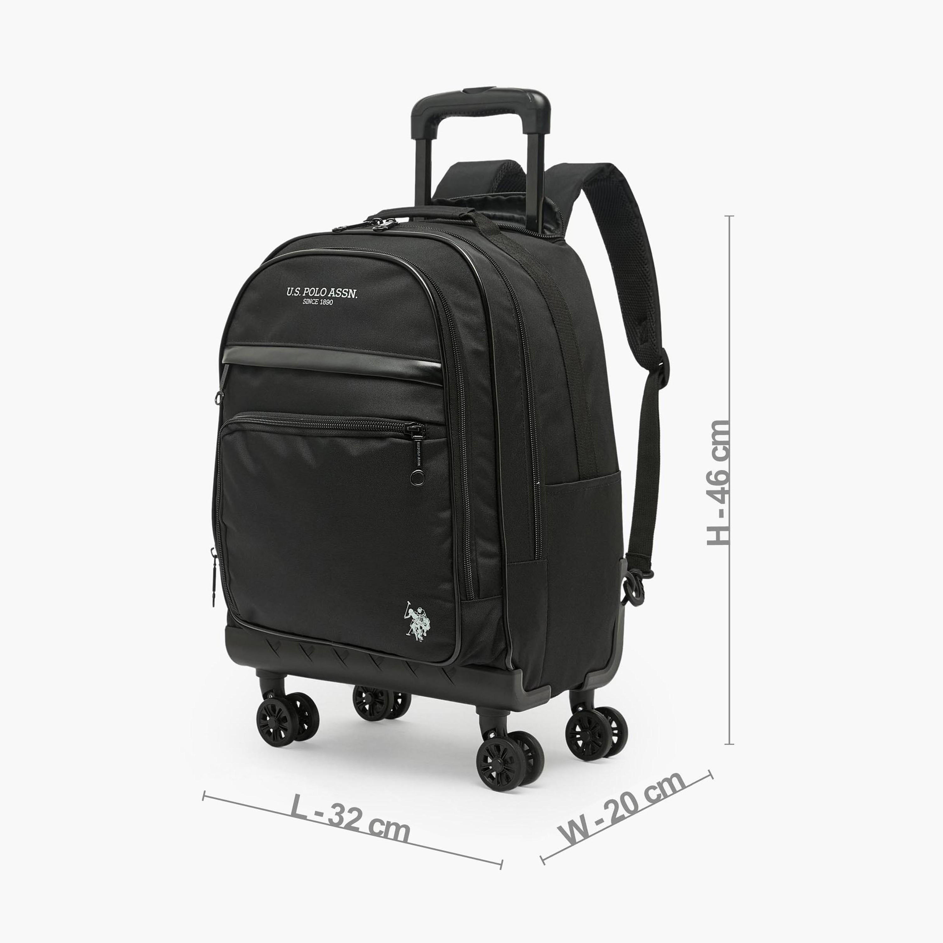 US POLO ASSN. Solid Trolley Backpack for Boys 8-13 Years with Retractable Handle - 18 inches-school-bagsandbackpacks-trolleybags-image-10