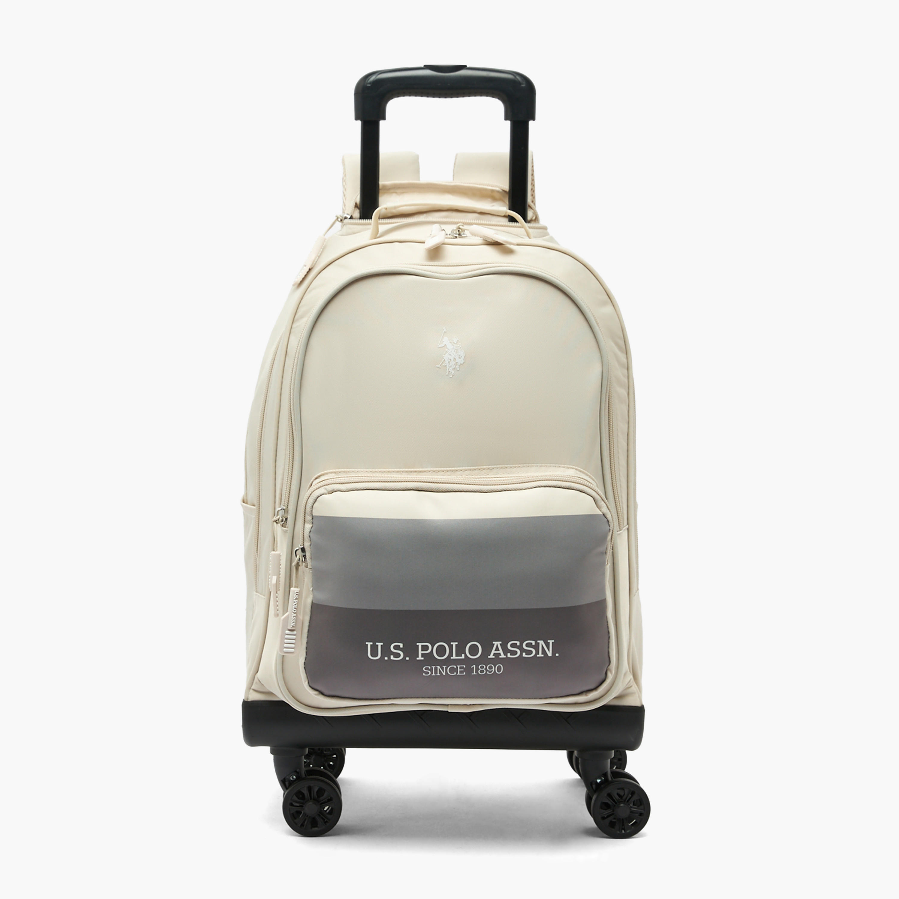 US POLO ASSN. Printed Trolley Backpack for Boys 8-13 Years with Zip Closure - 19 inches-school-bagsandbackpacks-trolleybags-image-1
