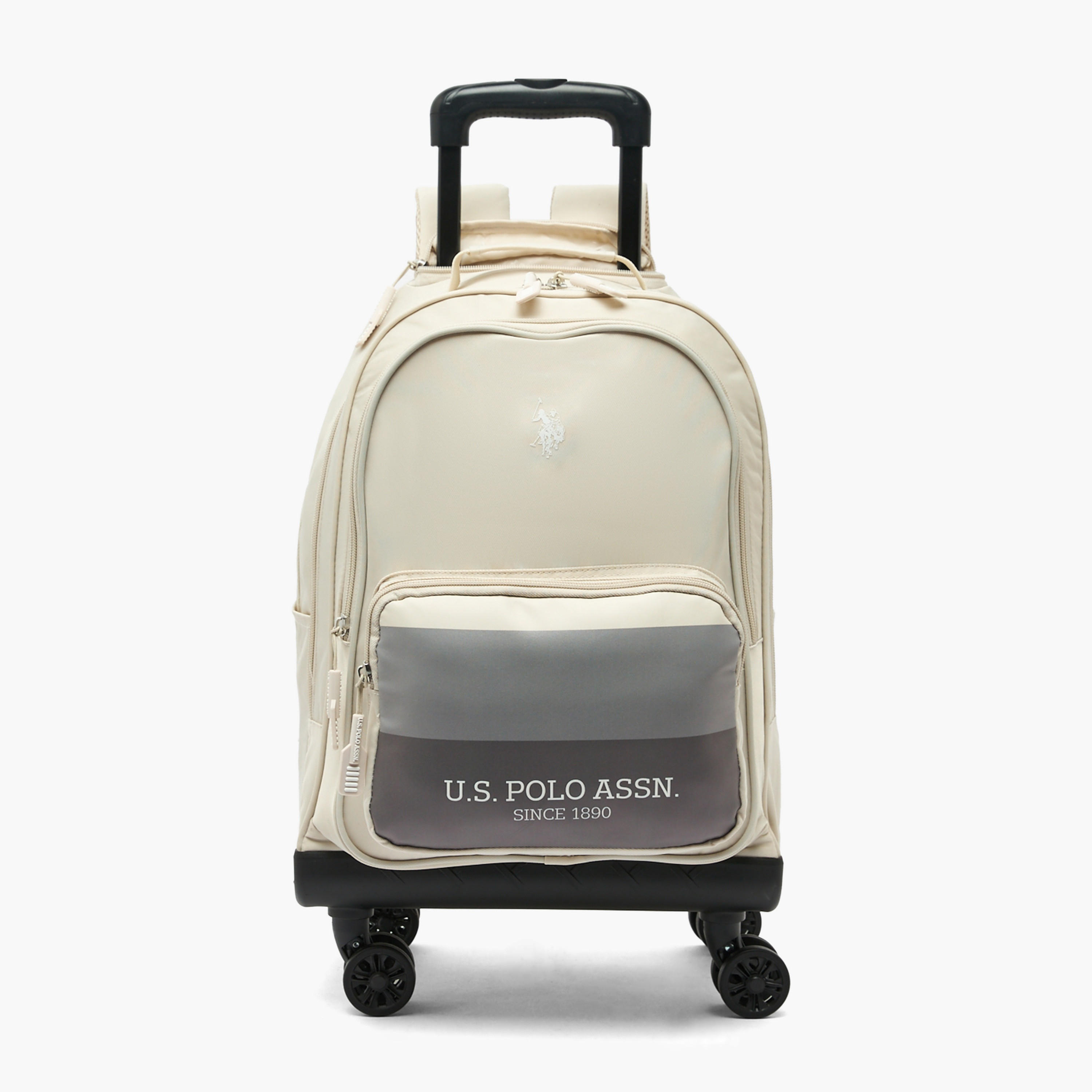 US POLO ASSN. Printed Trolley Backpack for Boys 8-13 Years with Zip Closure - 19 inches-school-bagsandbackpacks-trolleybags-image-1