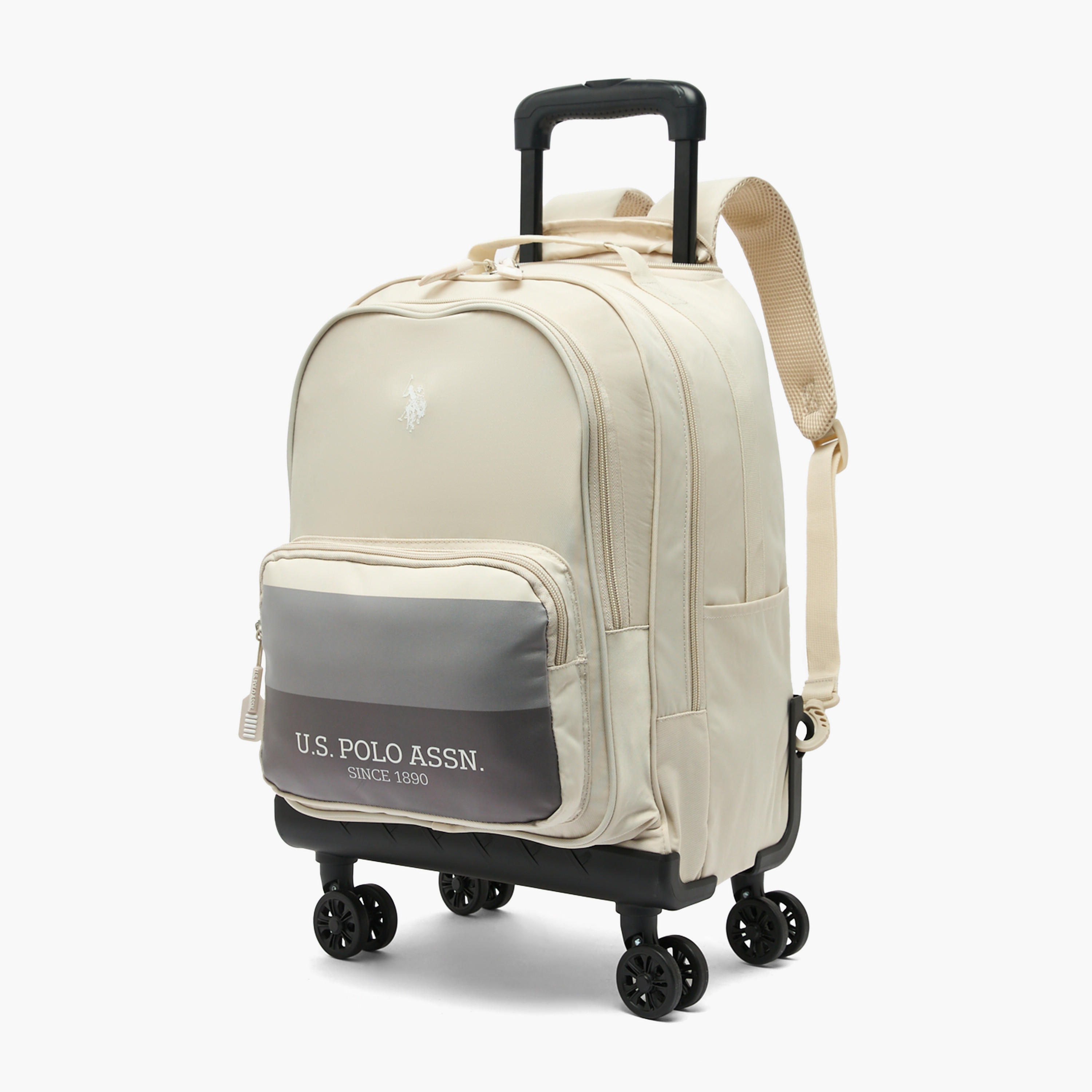 US POLO ASSN. Printed Trolley Backpack for Boys 8-13 Years with Zip Closure - 19 inches-school-bagsandbackpacks-trolleybags-image-2
