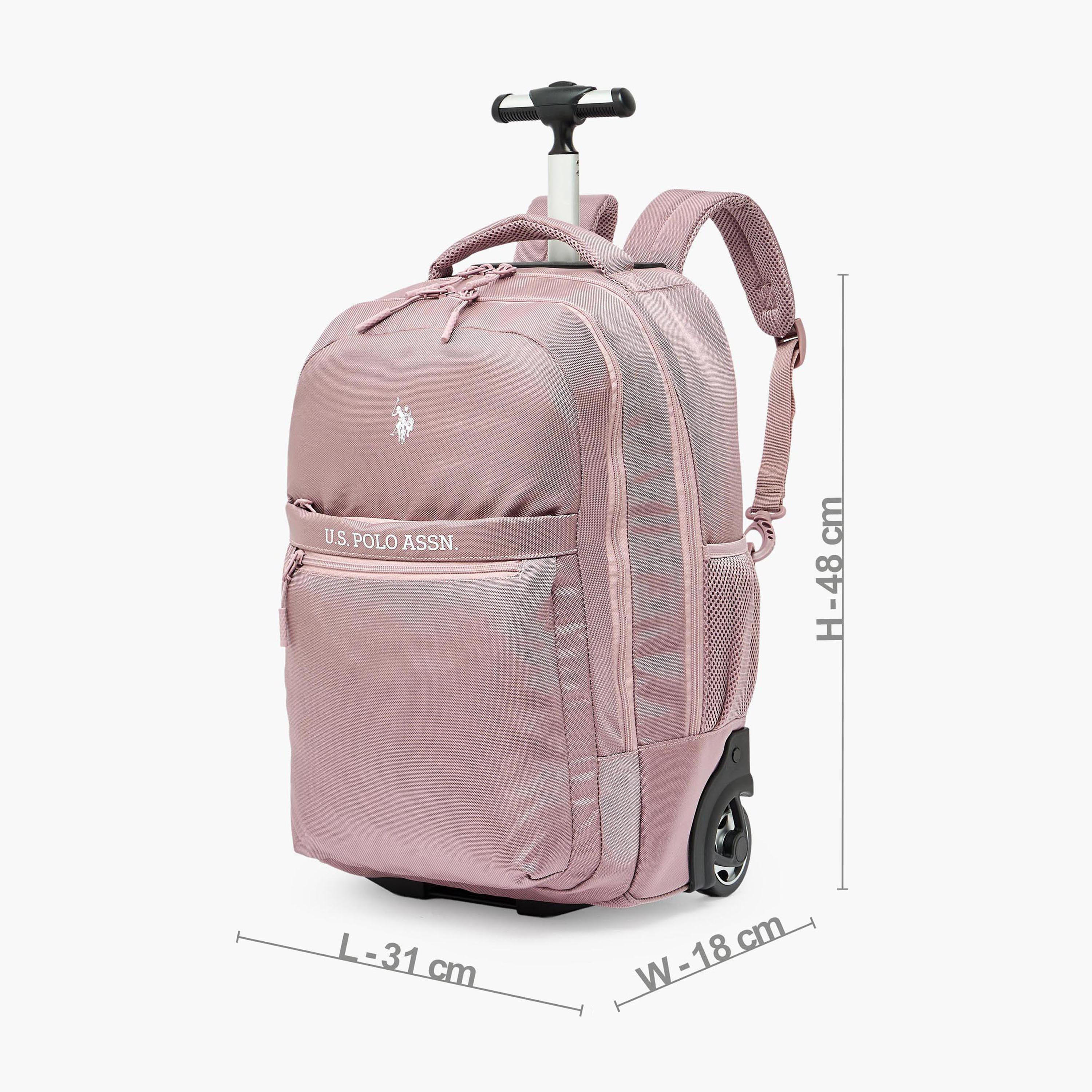 US POLO ASSN. Solid Trolley Backpack for Girls 8-13 Years with Retractable Handle - 19 inches-school-bagsandbackpacks-trolleybags-image-10