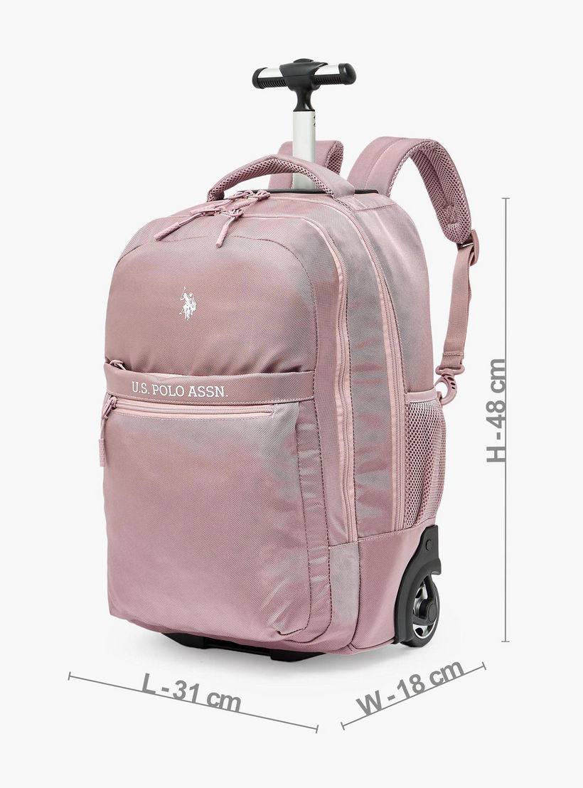 US POLO ASSN. Solid Trolley Backpack for Girls 8-13 Years with Retractable Handle - 19 inches-school-bagsandbackpacks-trolleybags-image-10