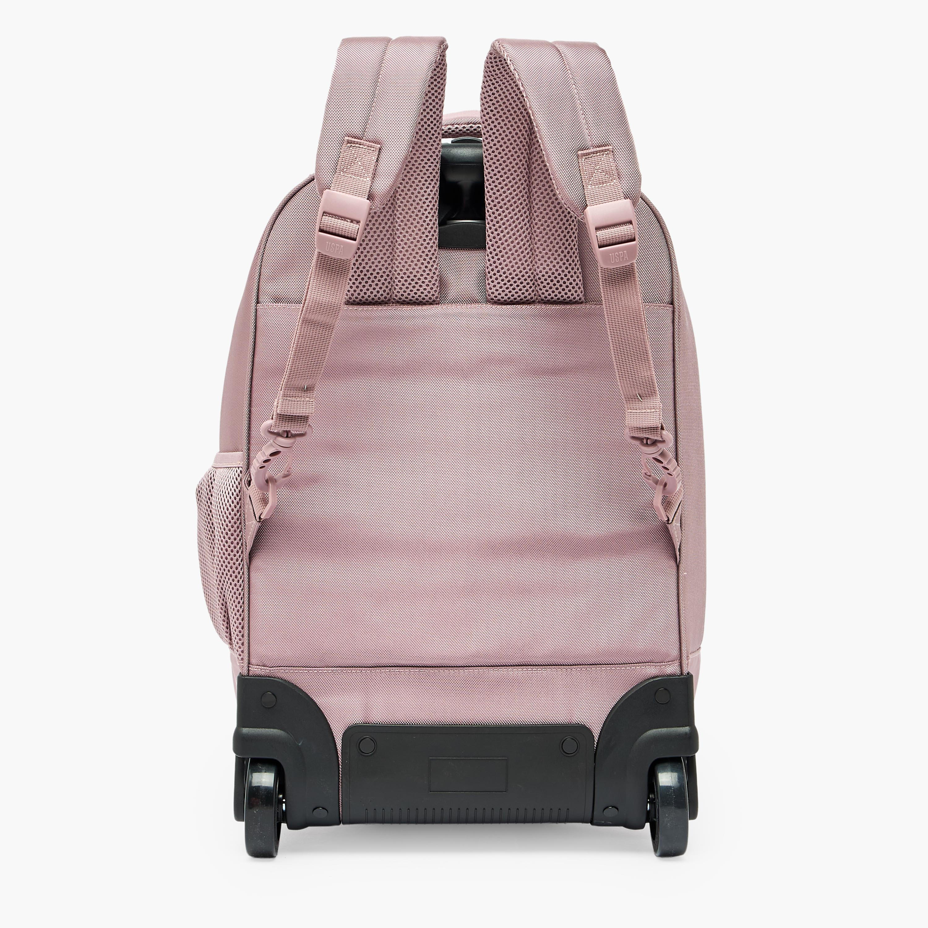 US POLO ASSN. Solid Trolley Backpack for Girls 8-13 Years with Retractable Handle - 19 inches-school-bagsandbackpacks-trolleybags-image-13