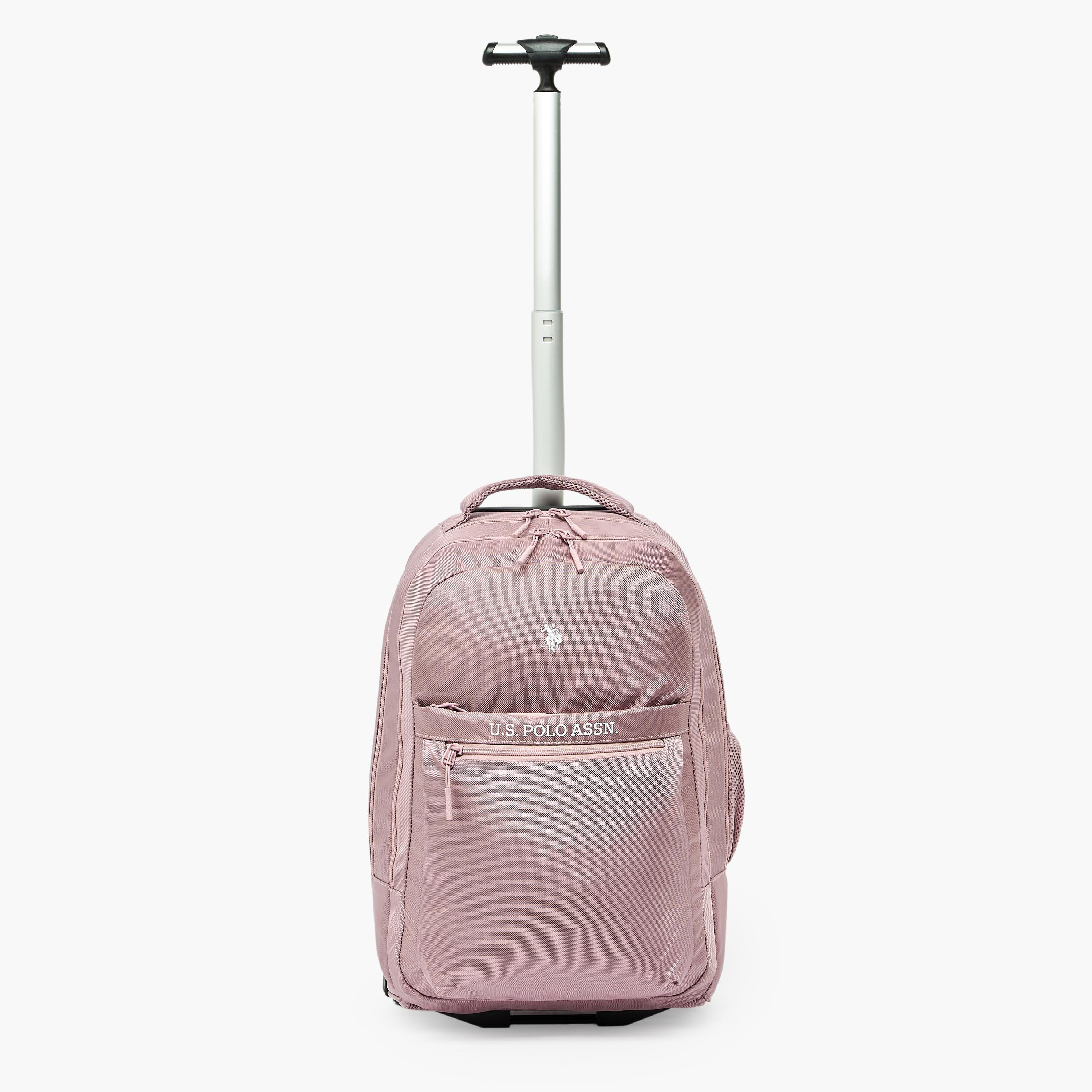 US POLO ASSN. Solid Trolley Backpack for Girls 8-13 Years with Retractable Handle - 19 inches-school-bagsandbackpacks-trolleybags-image-4