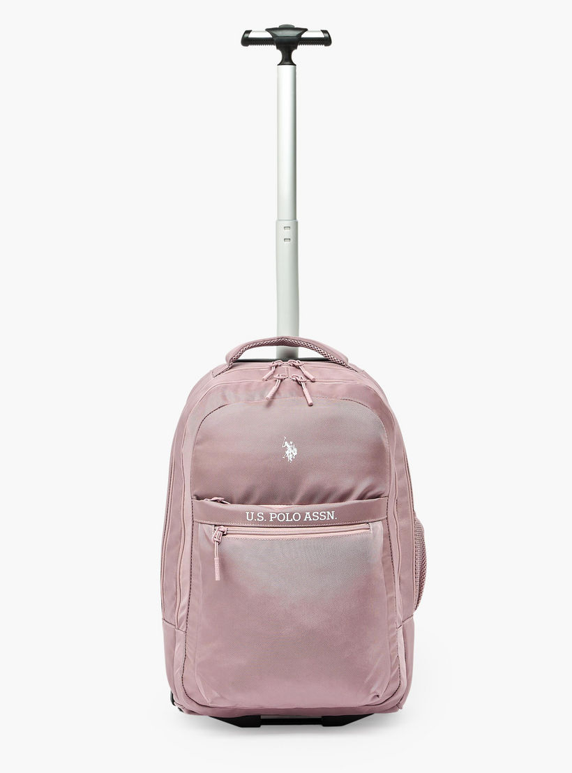 US POLO ASSN. Solid Trolley Backpack for Girls 8-13 Years with Retractable Handle - 19 inches-school-bagsandbackpacks-trolleybags-image-4