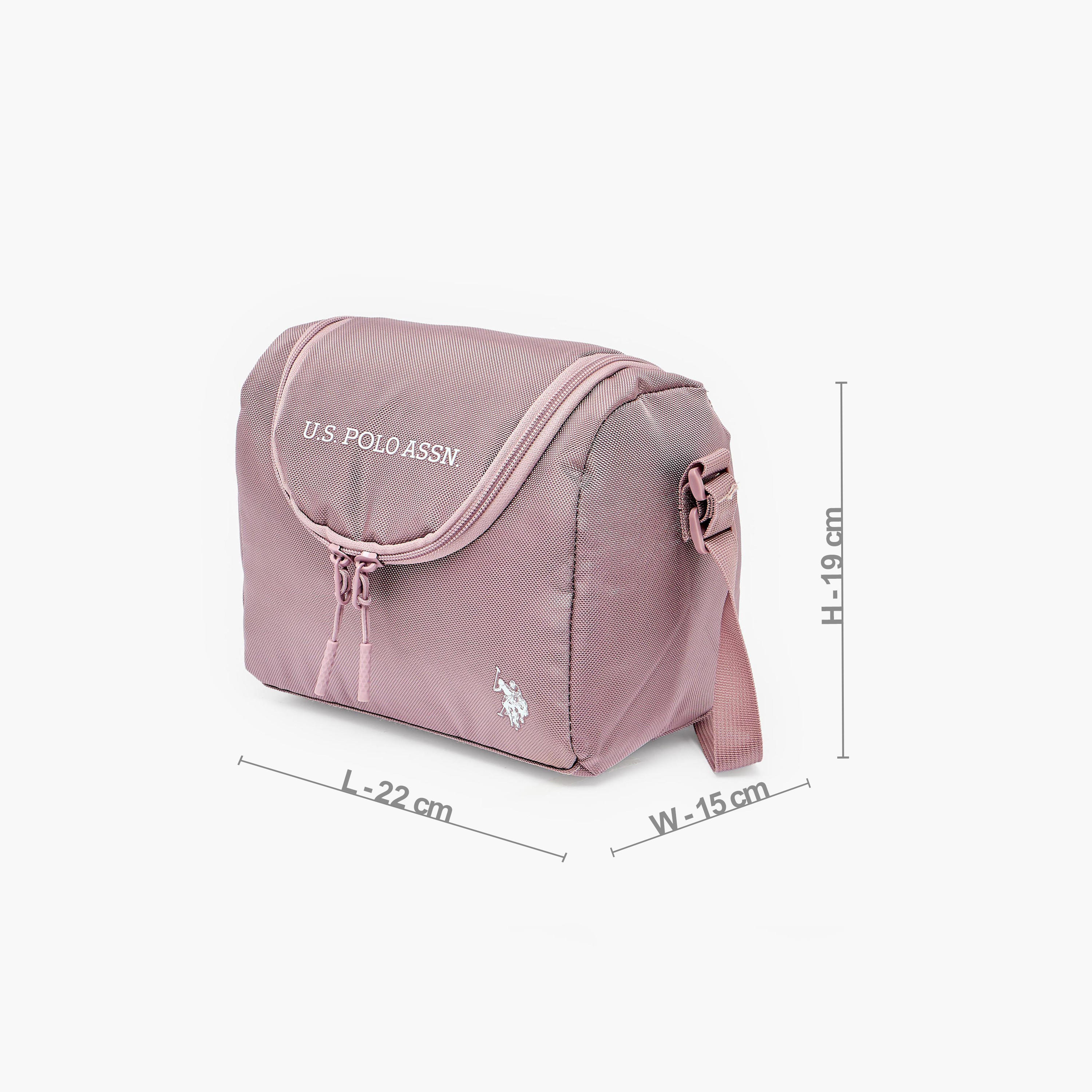 US POLO ASSN. Logo Print Lunch Bag for Girls 8-13 Years with Adjustable Strap-school-lunchessentials-lunchbags-image-6