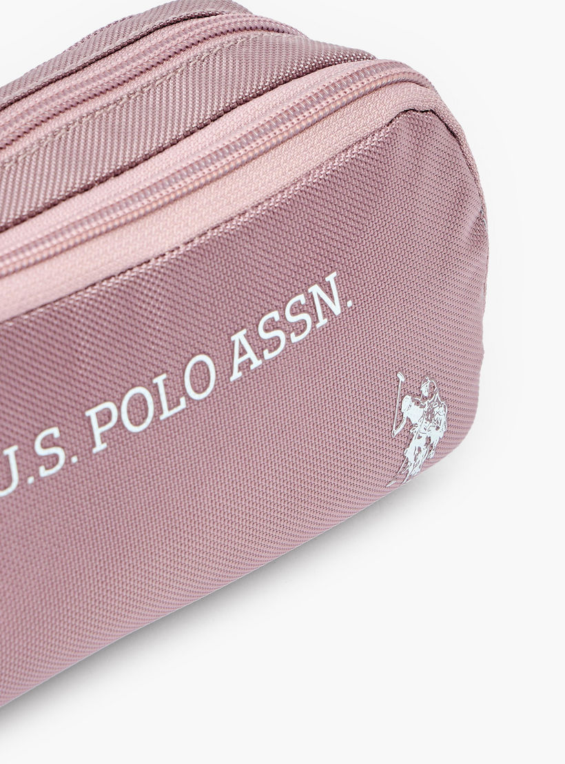 US POLO ASSN. Logo Print Pencil Pouch with 2 Compartments-school-stationery-pencilcases-image-6
