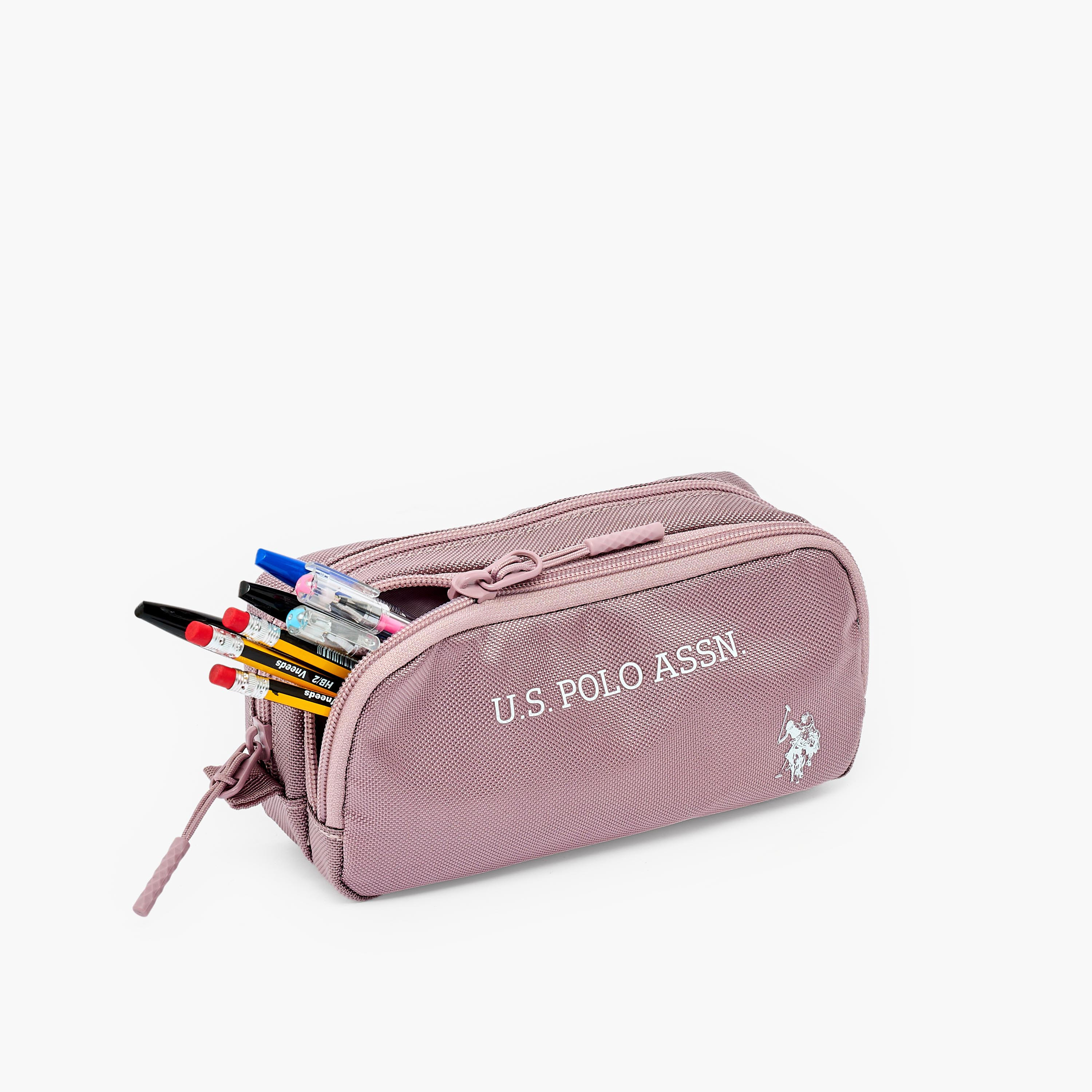 US POLO ASSN. Logo Print Pencil Pouch with 2 Compartments-school-stationery-pencilcases-image-7