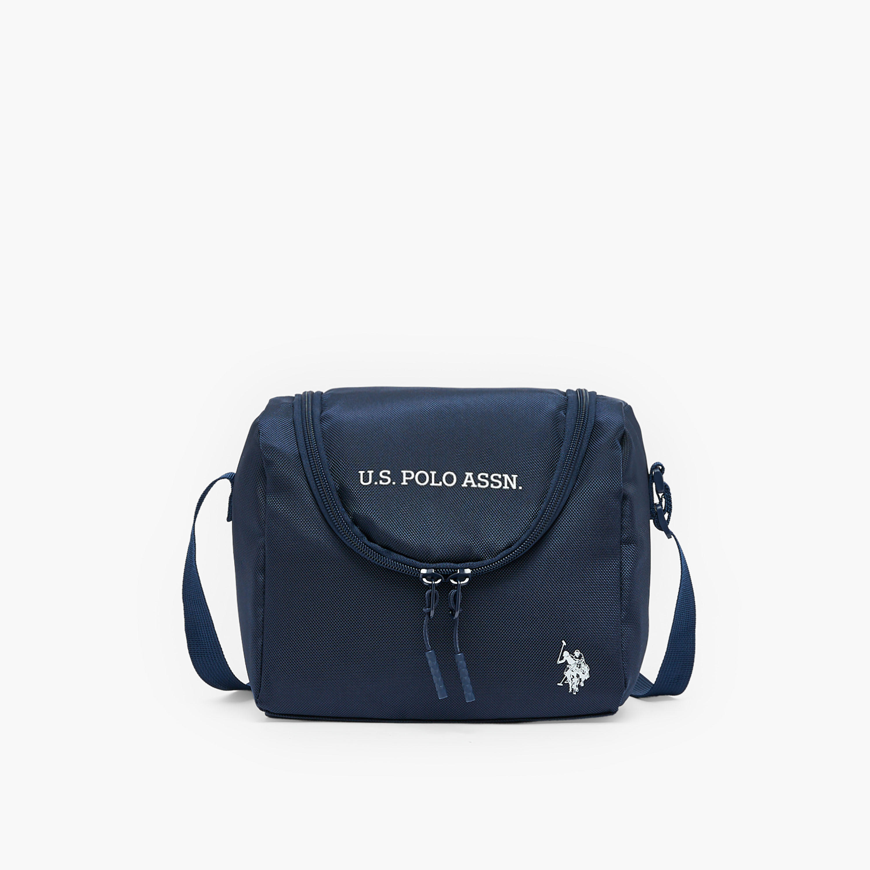 US POLO ASSN. Logo Print Lunch Bag for Unisex 8-13 Years with Adjustable Strap-school-lunchessentials-lunchbags-image-1