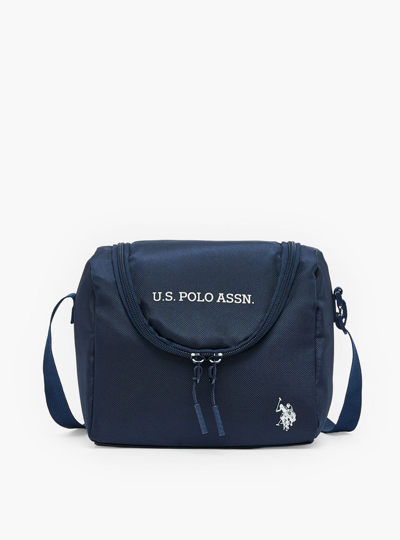 US POLO ASSN. Logo Print Lunch Bag for Unisex 8-13 Years with Adjustable Strap-school-lunchessentials-lunchbags-image-1