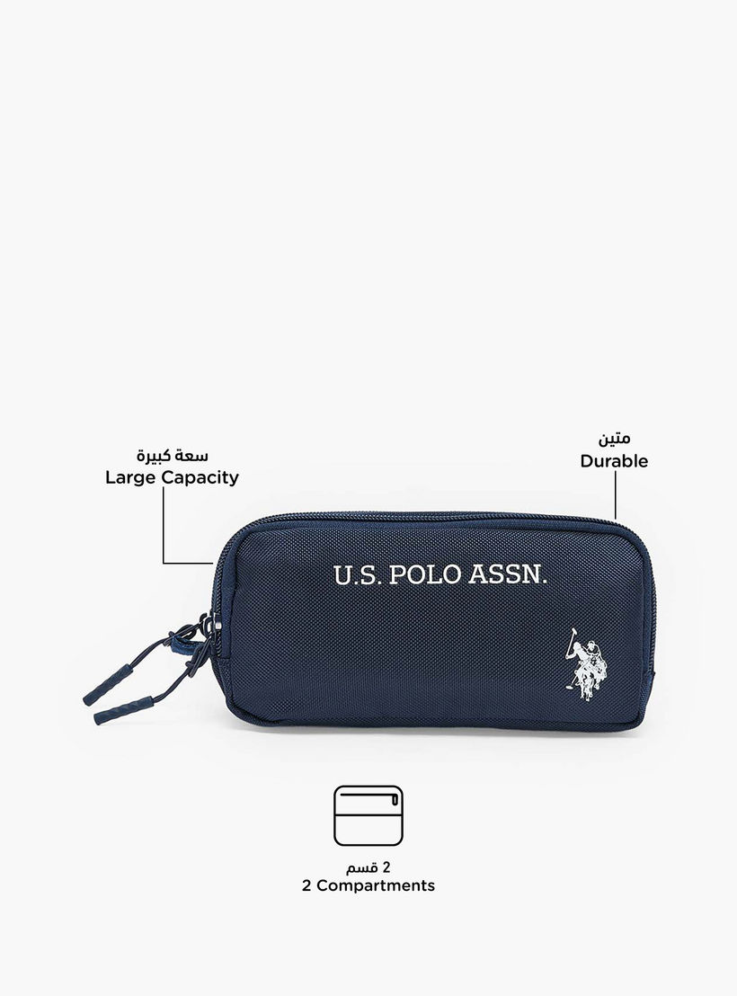مقلمة بقسمين وطبعات شعار من يو إس بولو أسن-school-stationery-pencilcases-image-2