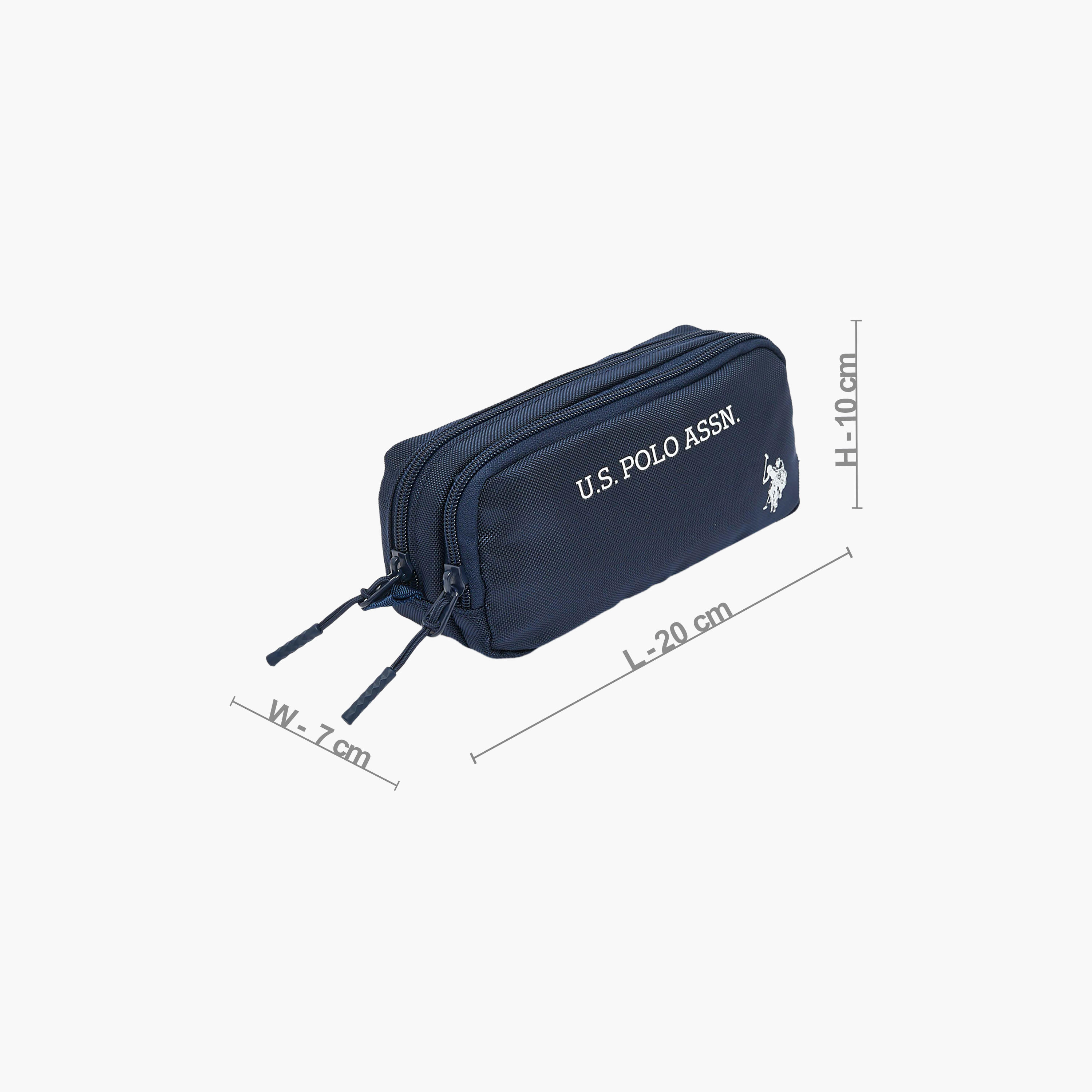 مقلمة بقسمين وطبعات شعار من يو إس بولو أسن-school-stationery-pencilcases-image-4