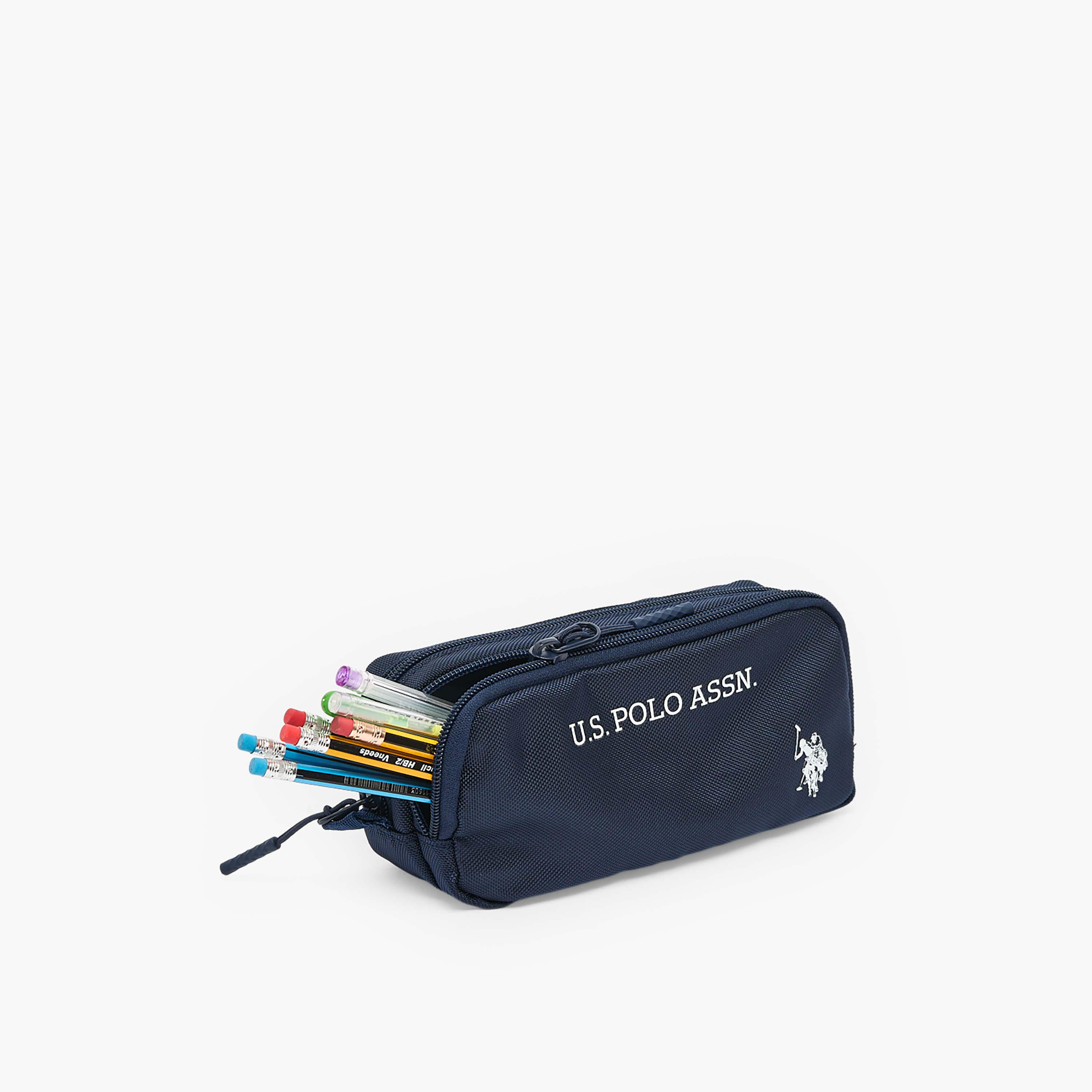 مقلمة بقسمين وطبعات شعار من يو إس بولو أسن-school-stationery-pencilcases-image-8