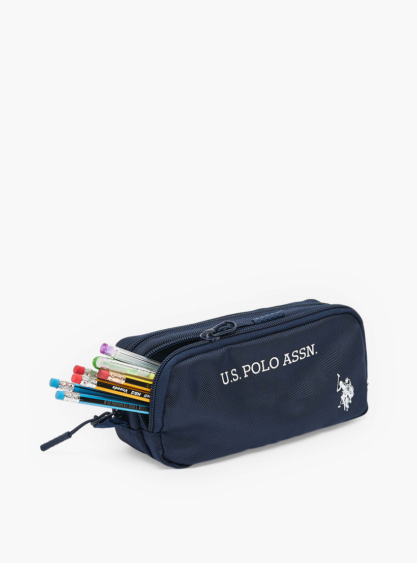 مقلمة بقسمين وطبعات شعار من يو إس بولو أسن-school-stationery-pencilcases-image-8