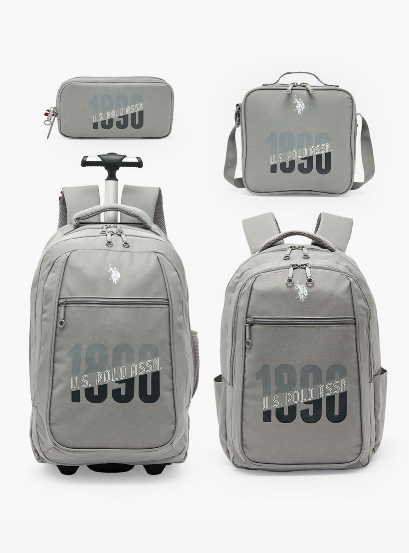 US POLO ASSN. Logo Print Trolley Backpack for Boys 8-13 Years with Retractable Handle - 19 inches-school-bagsandbackpacks-trolleybags-image-13