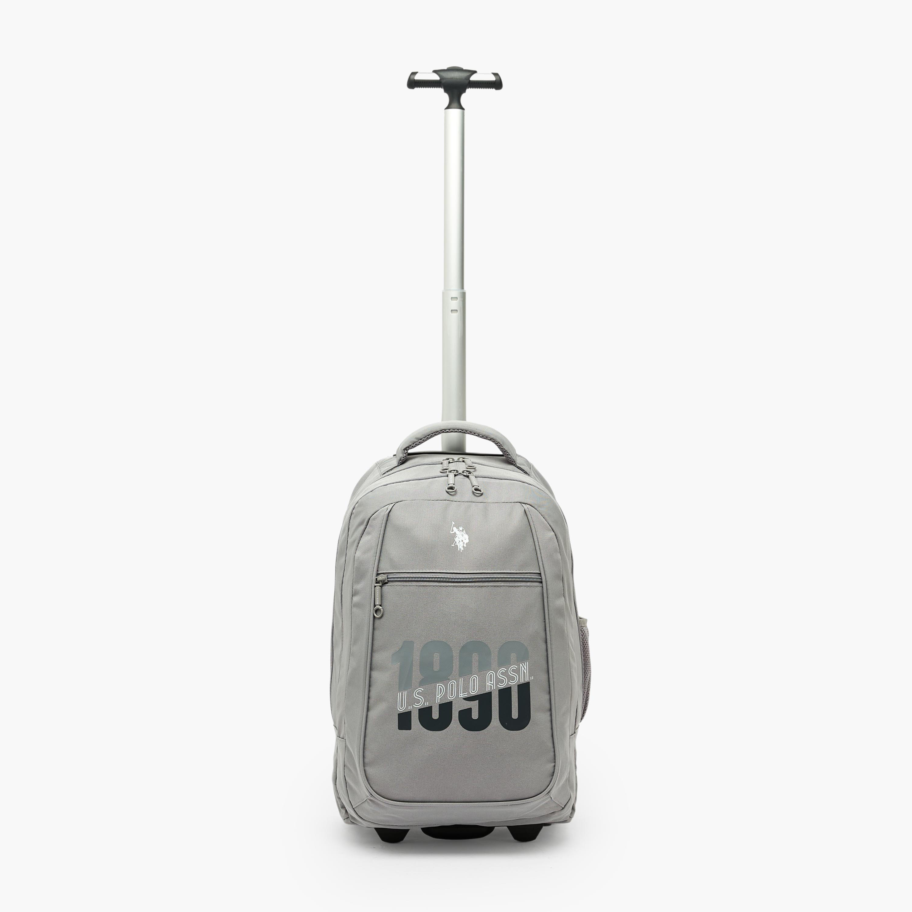 US POLO ASSN. Logo Print Trolley Backpack for Boys 8-13 Years with Retractable Handle - 19 inches-school-bagsandbackpacks-trolleybags-image-3
