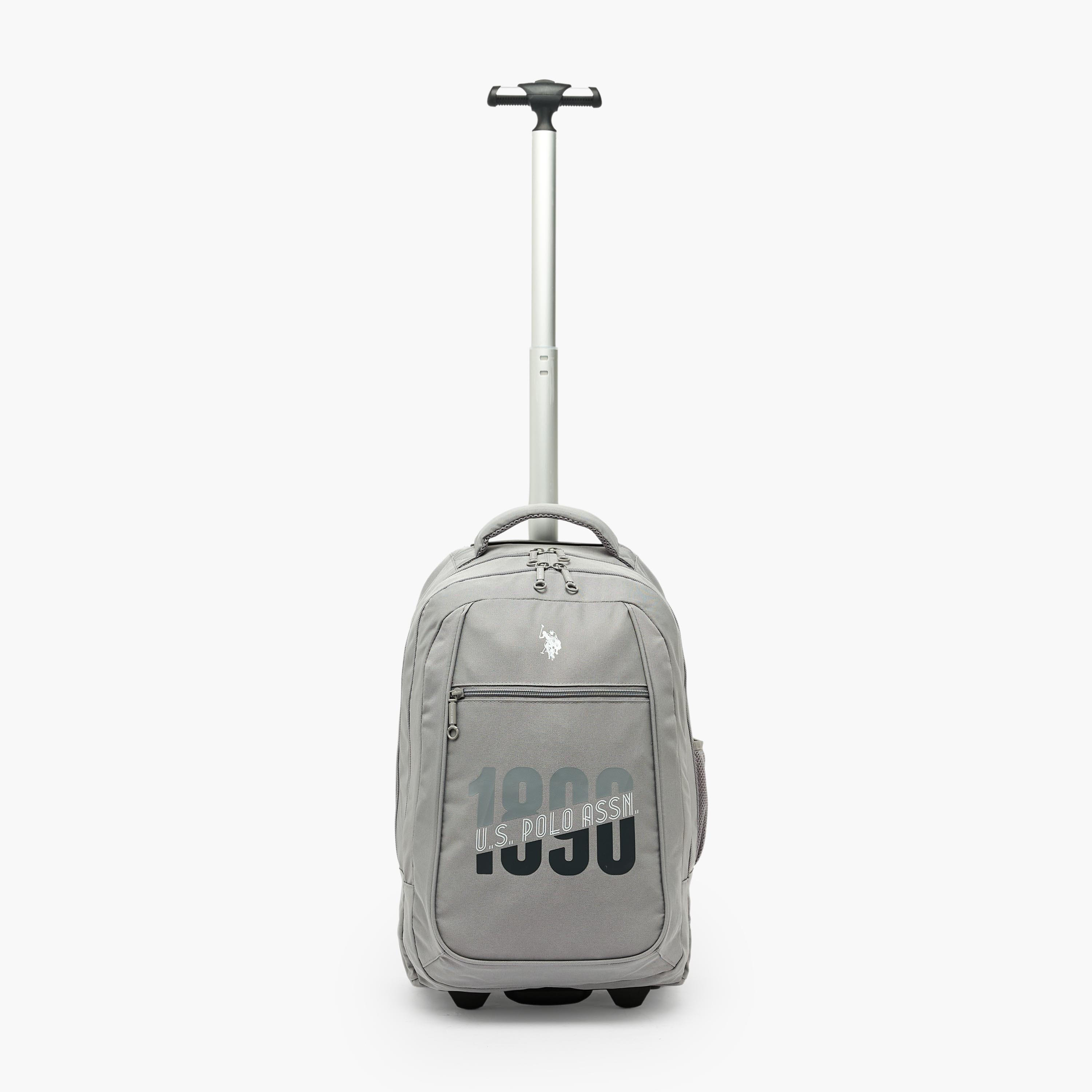 US POLO ASSN. Logo Print Trolley Backpack for Boys 8-13 Years with Retractable Handle - 19 inches-school-bagsandbackpacks-trolleybags-image-4