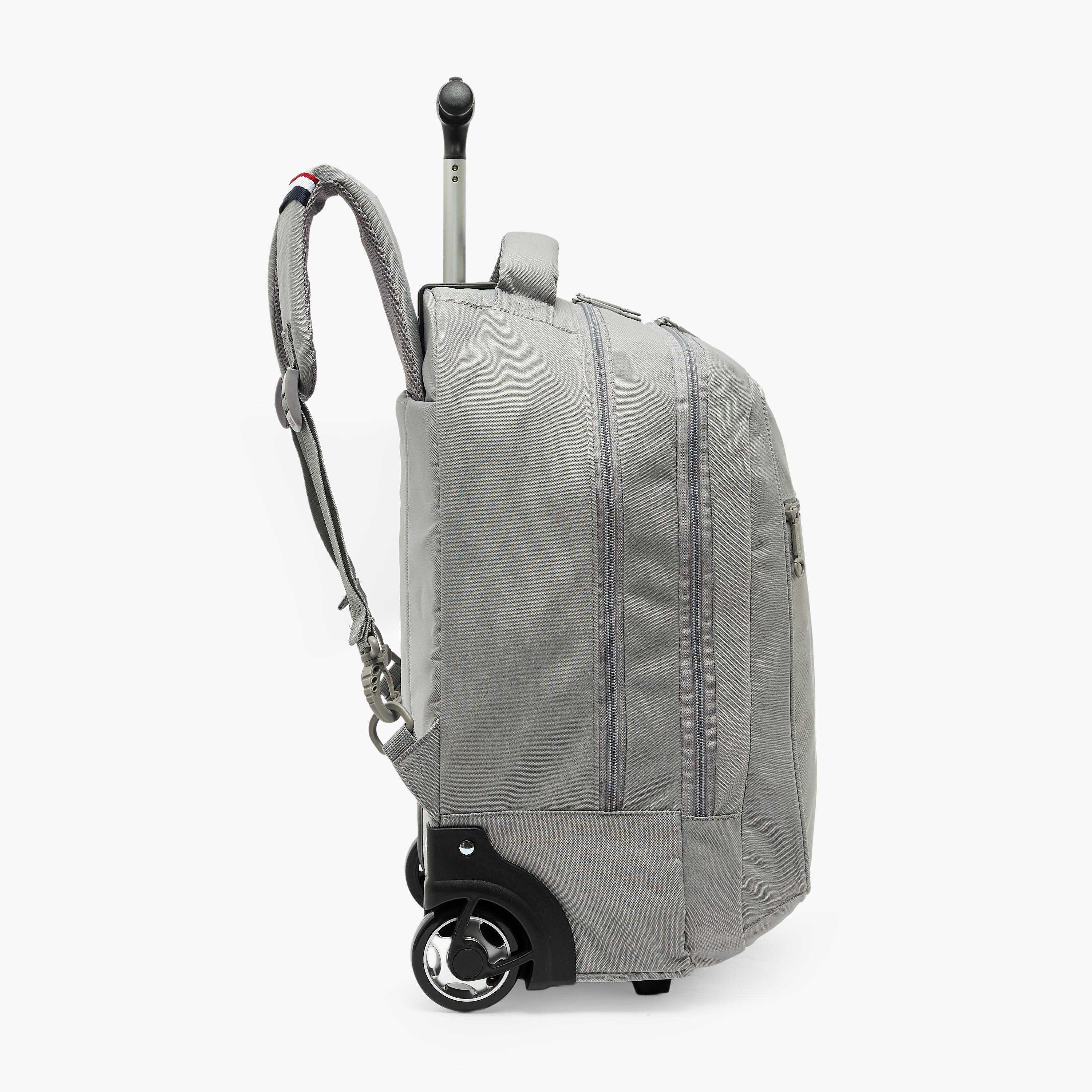 US POLO ASSN. Logo Print Trolley Backpack for Boys 8-13 Years with Retractable Handle - 19 inches-school-bagsandbackpacks-trolleybags-image-9