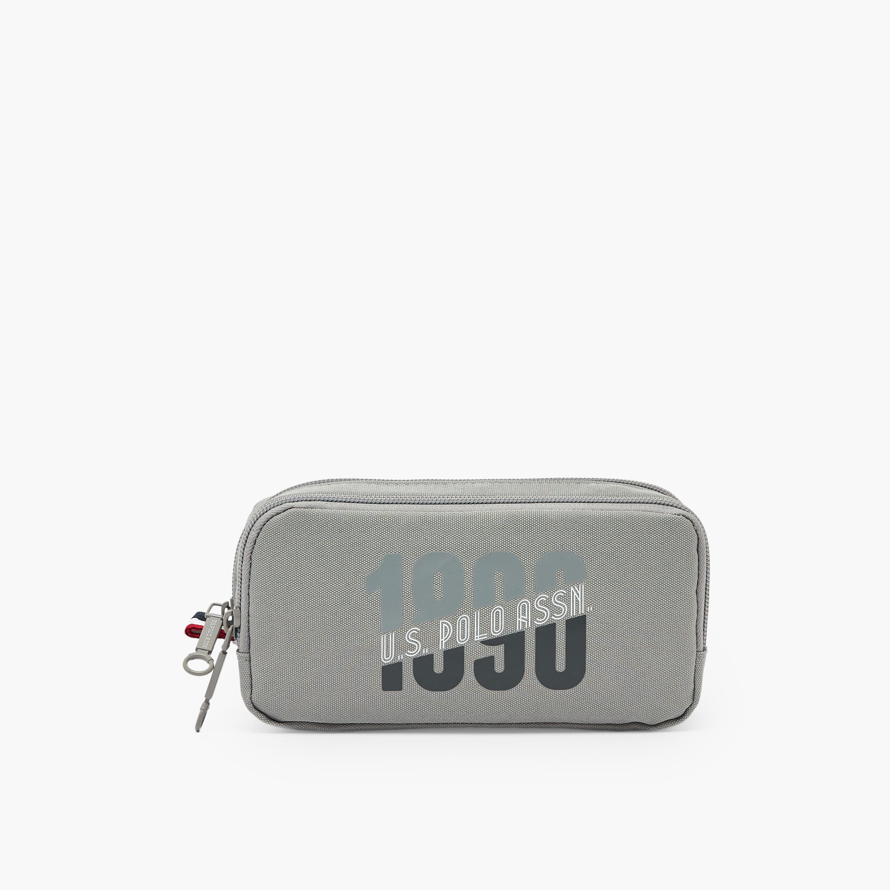 US POLO ASSN. Logo Print Pencil Pouch with Zip Closure-school-stationery-pencilcases-image-1