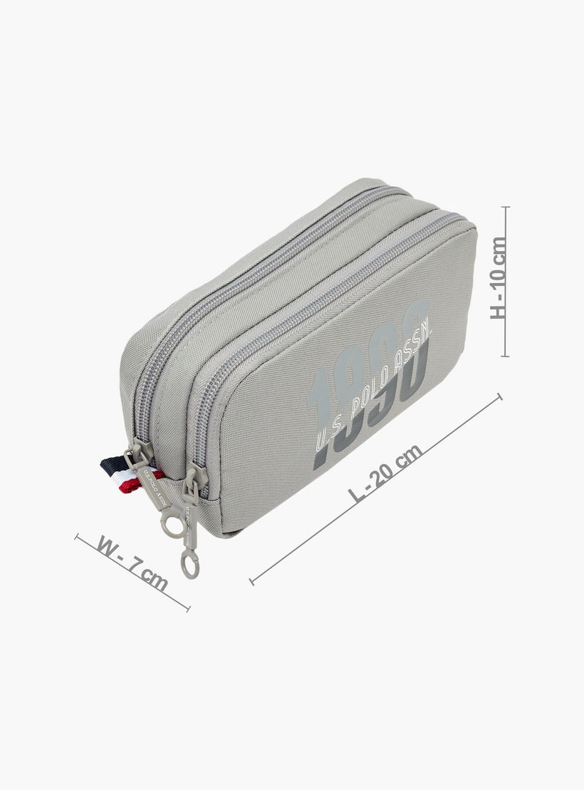 US POLO ASSN. Logo Print Pencil Pouch with Zip Closure-school-stationery-pencilcases-image-4