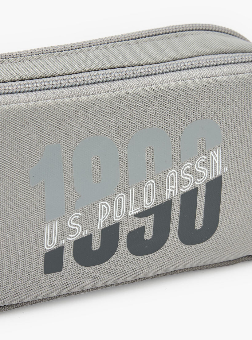US POLO ASSN. Logo Print Pencil Pouch with Zip Closure-school-stationery-pencilcases-image-6