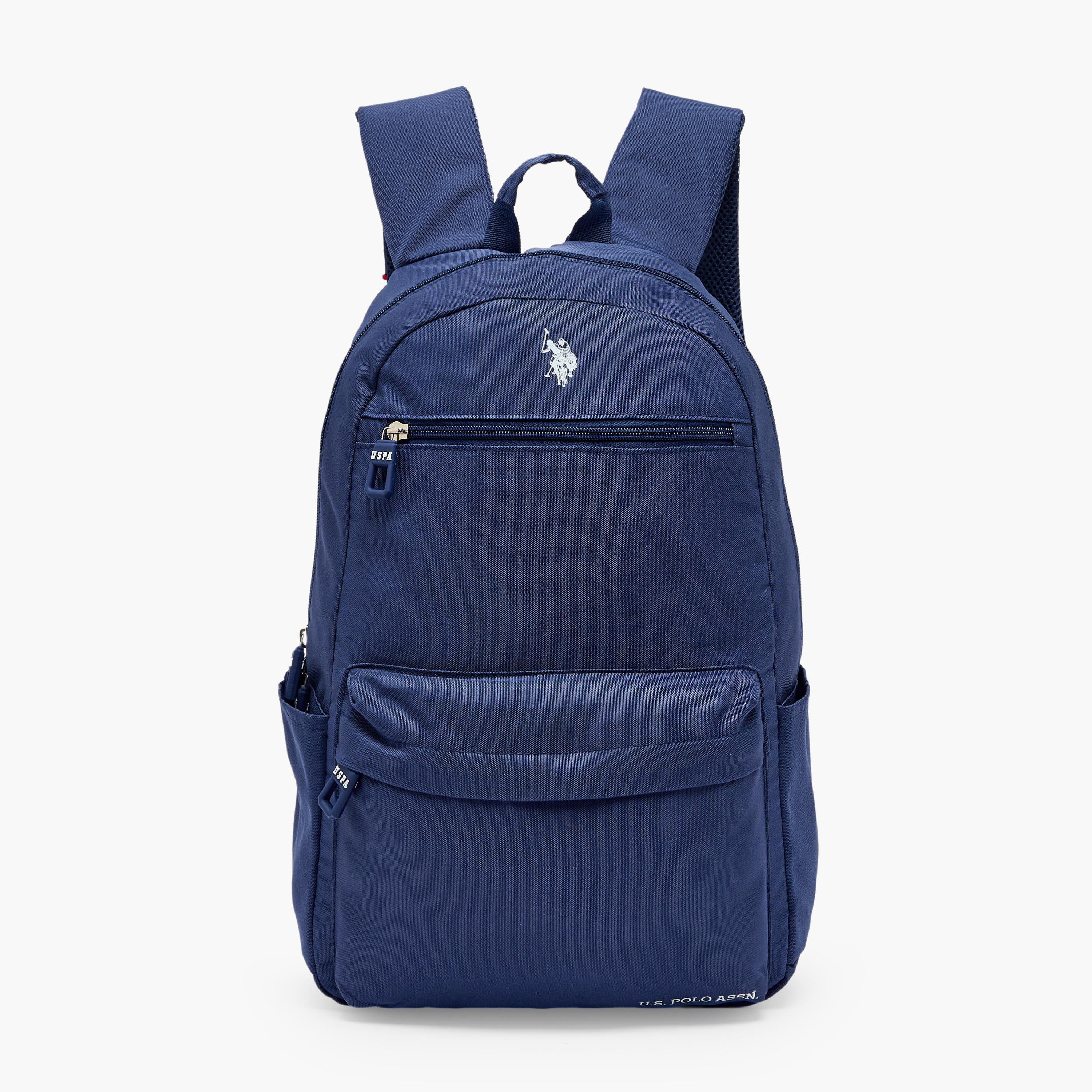 شنطة ظهر سادة بسحابات إغلاق للأولاد من سن 8 -13 سنة من يو إس بولو أسن - 18 بوصة-school-bagsandbackpacks-backpacks-image-1