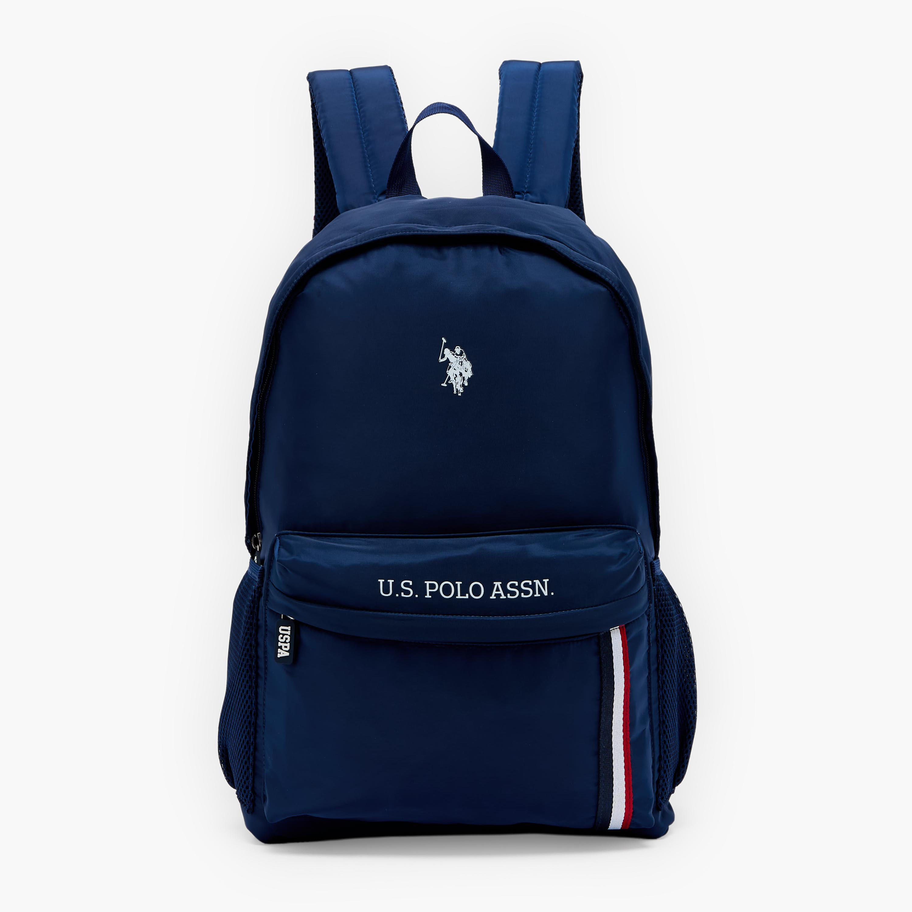 US POLO ASSN. Logo Print Backpack for Boys 8-13 Years with Adjustable Shoulder Straps - 18 inches-school-bagsandbackpacks-backpacks-image-1