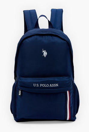 US POLO ASSN. Logo Print Backpack for Boys 8-13 Years with Adjustable Shoulder Straps - 18 inches-school-image-1