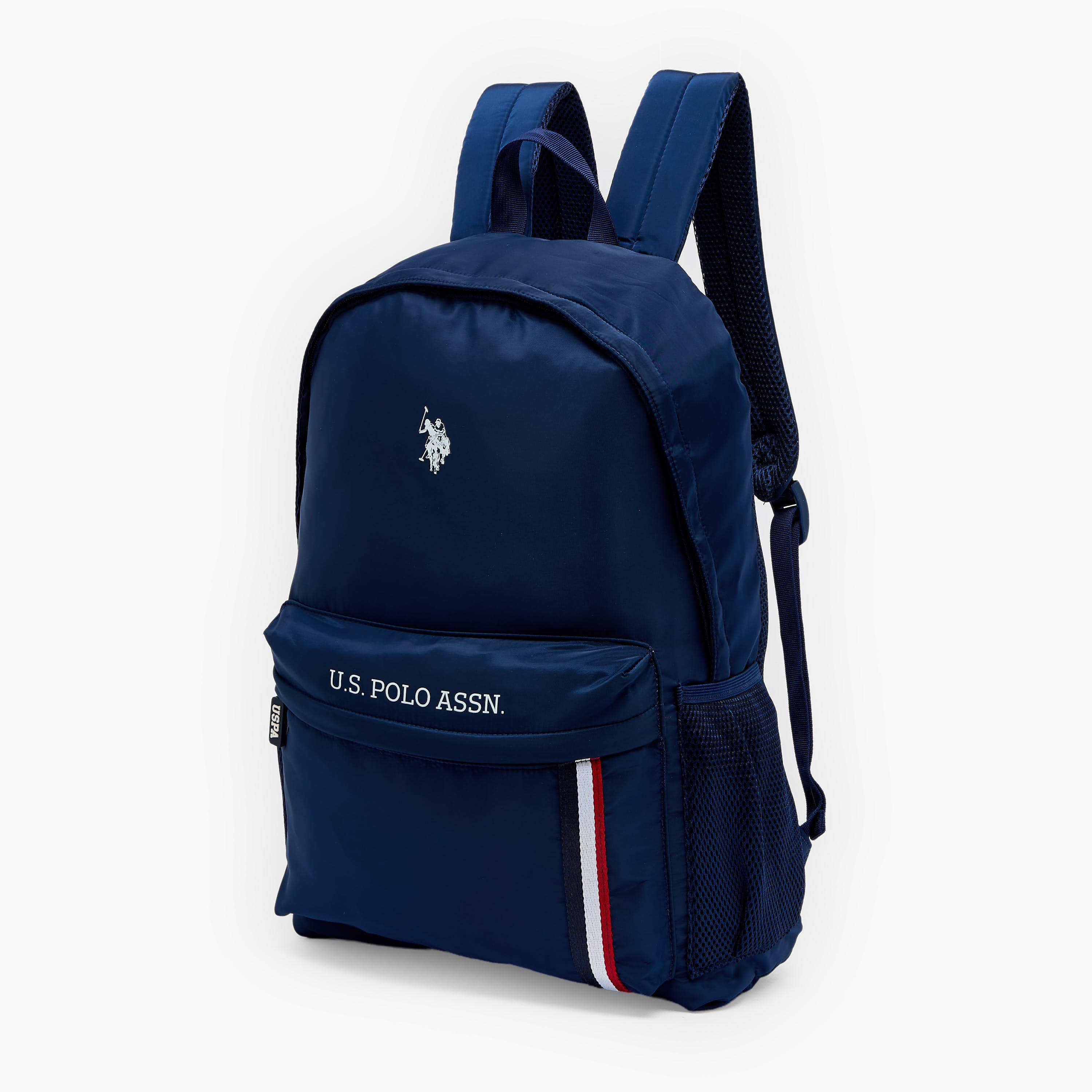 US POLO ASSN. Logo Print Backpack for Boys 8-13 Years with Adjustable Shoulder Straps - 18 inches-school-bagsandbackpacks-backpacks-image-2