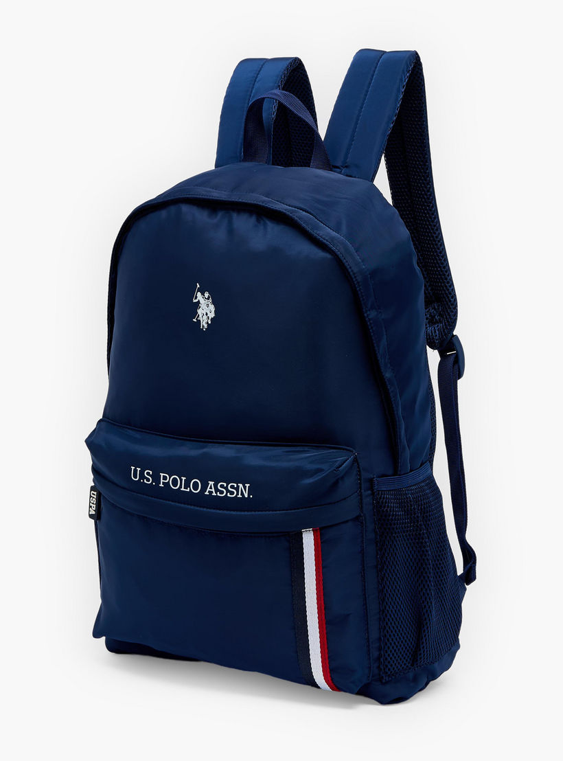 US POLO ASSN. Logo Print Backpack for Boys 8-13 Years with Adjustable Shoulder Straps - 18 inches-school-bagsandbackpacks-backpacks-image-2