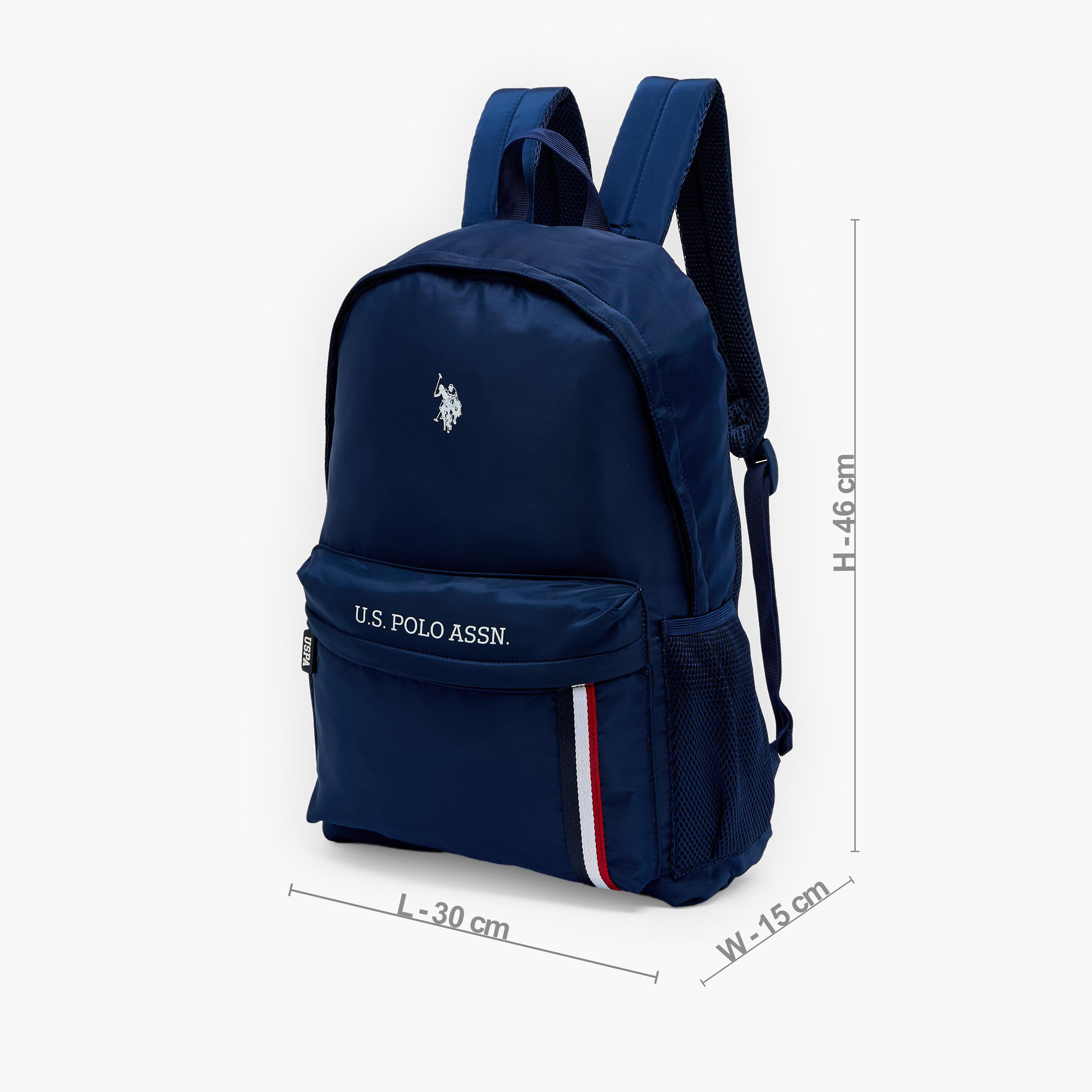 US POLO ASSN. Logo Print Backpack for Boys 8-13 Years with Adjustable Shoulder Straps - 18 inches-school-bagsandbackpacks-backpacks-image-4