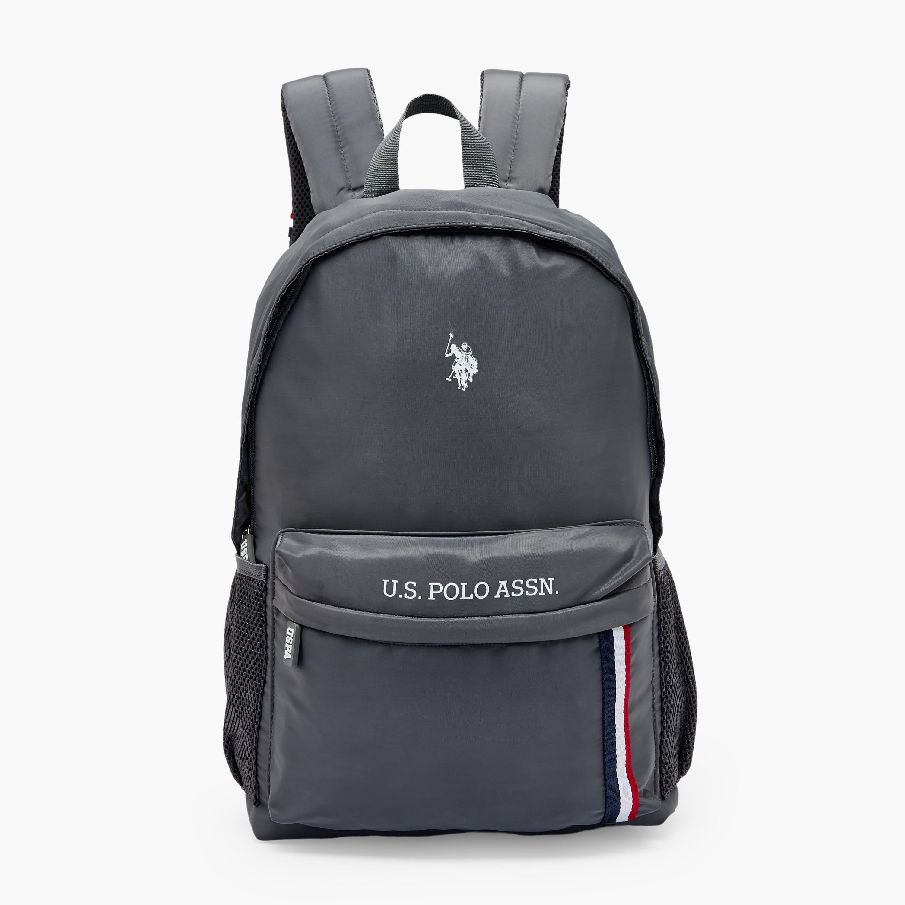 US POLO ASSN. Logo Print Backpack for Boys 8-13 Years with Adjustable Shoulder Straps - 18 inches-school-bagsandbackpacks-backpacks-image-1