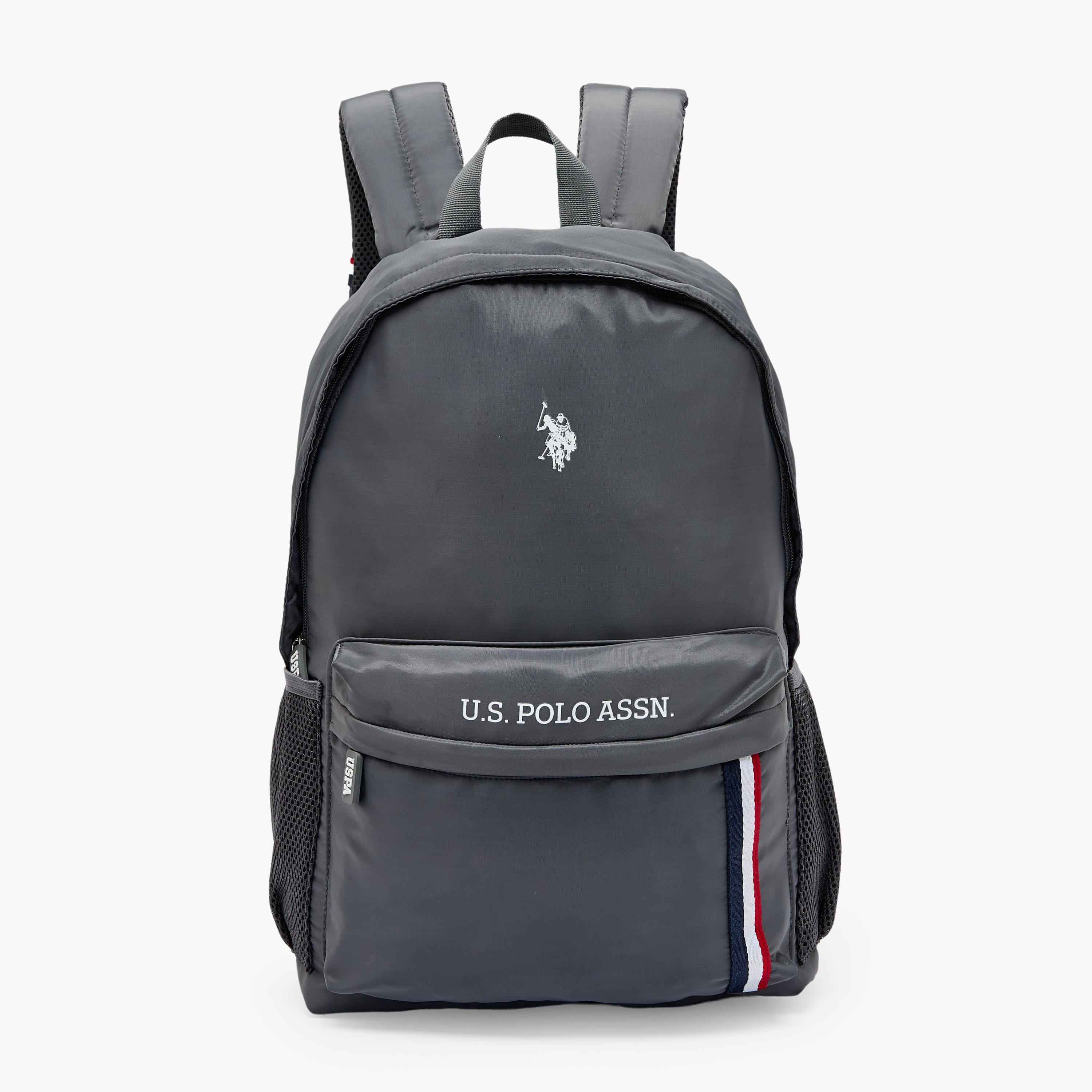 US POLO ASSN. Logo Print Backpack for Boys 8-13 Years with Adjustable Shoulder Straps - 18 inches-school-bagsandbackpacks-backpacks-image-1
