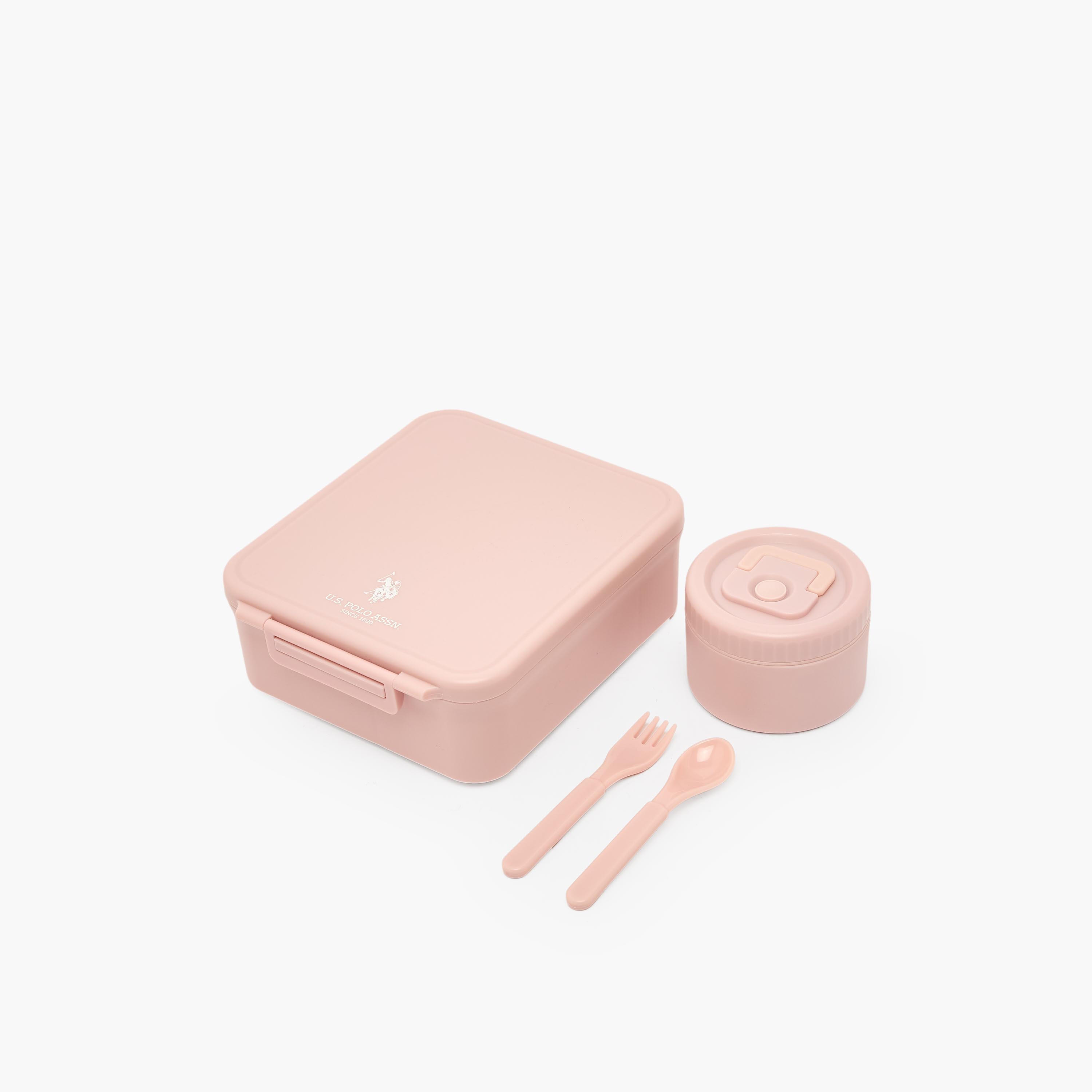 صندوق غداء بنتو سادة مع وعاء شوربة للبنات من يو إس بولو أسن - 1.7 لتر-school-lunchessentials-lunchboxes-image-1