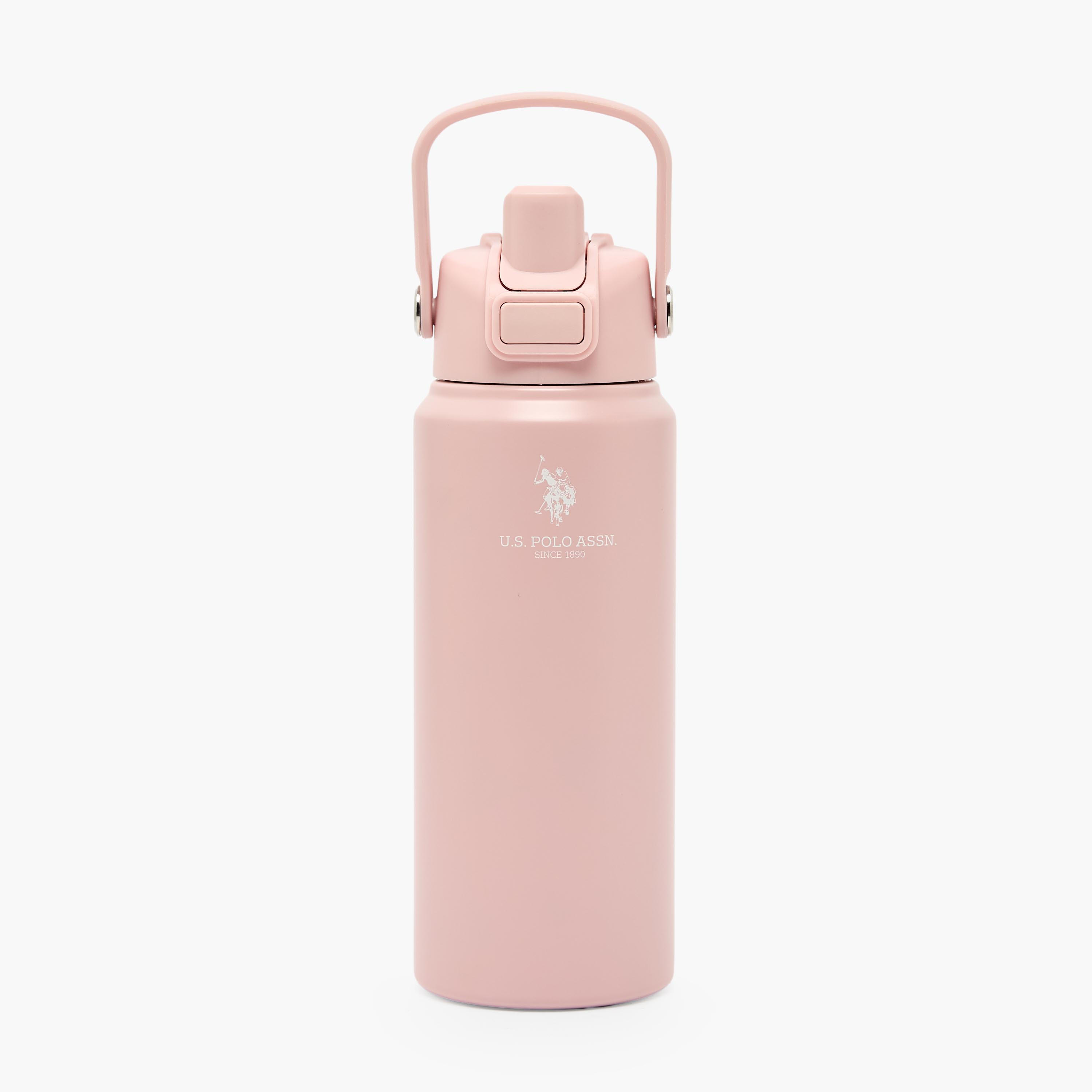 US POLO ASSN. Solid Stainless Steel Water Bottle with Spout and Handle - 720 ml-school-waterbottles-image-1