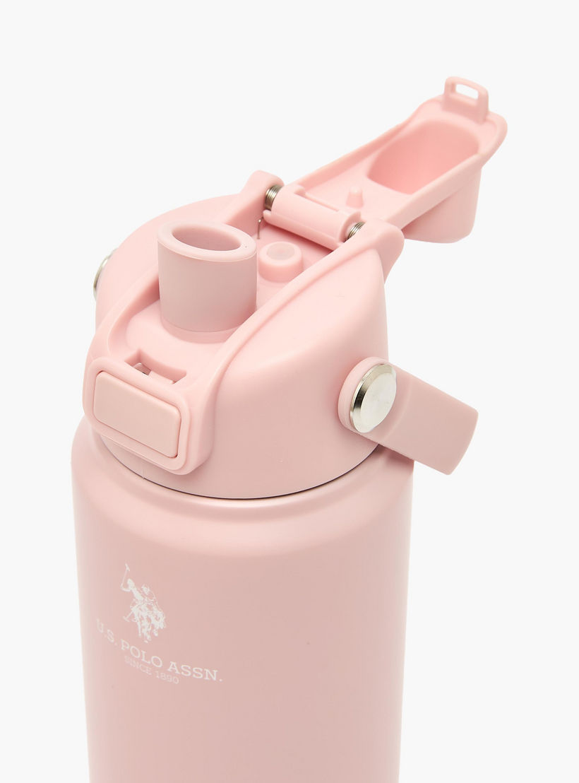 US POLO ASSN. Solid Stainless Steel Water Bottle with Spout and Handle - 720 ml-school-waterbottles-image-5