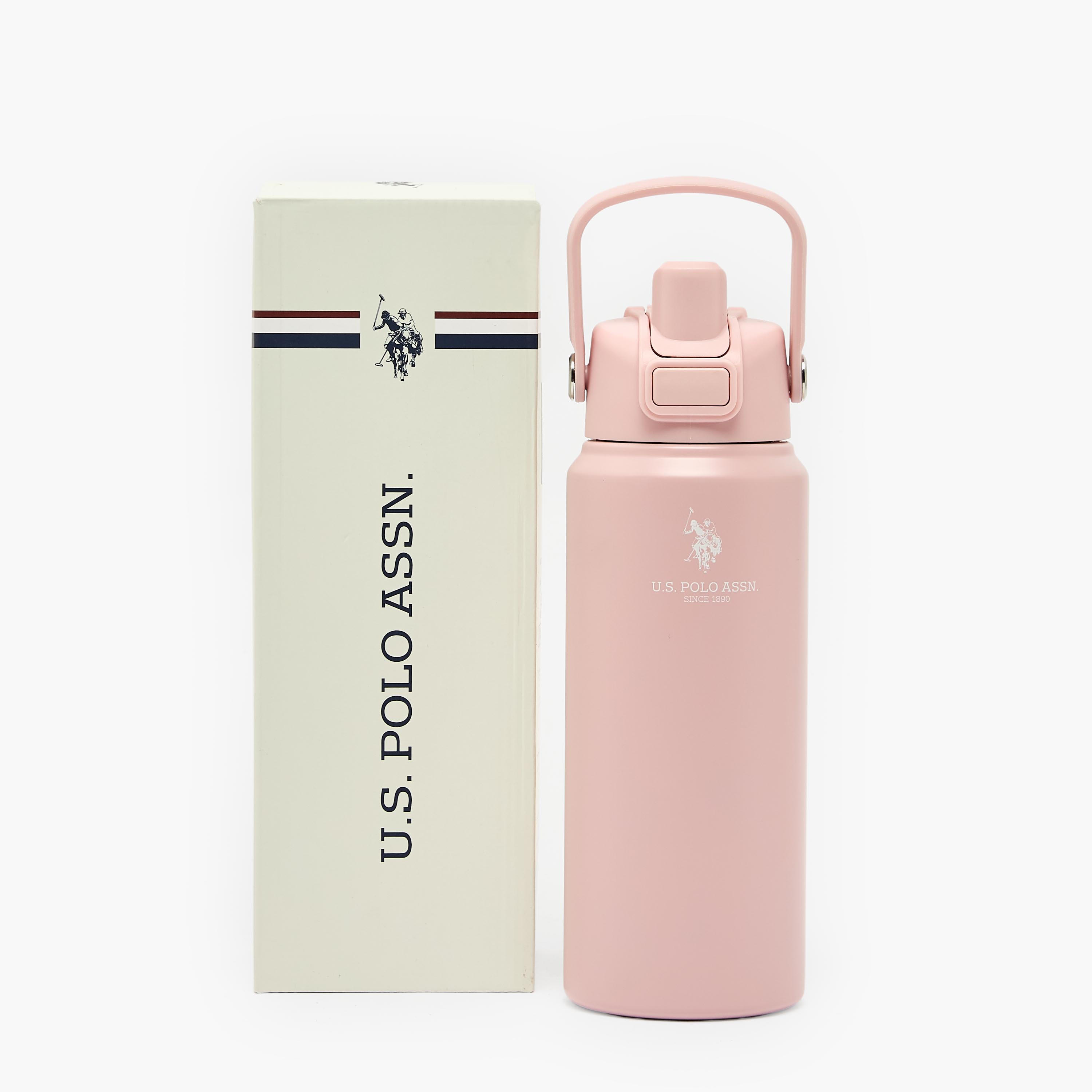 US POLO ASSN. Solid Stainless Steel Water Bottle with Spout and Handle - 720 ml-school-waterbottles-image-7