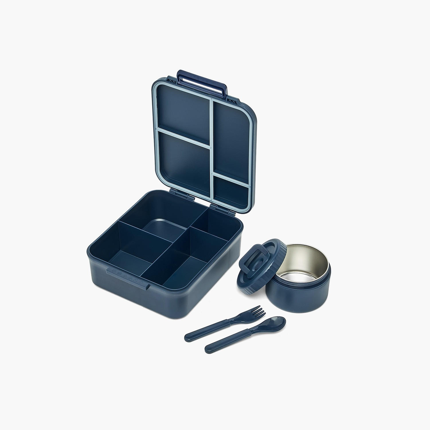 US POLO ASSN. Solid Bento Lunch Box for Boys with Soup Bowl and Cutlery - 1.7 L-school-lunchessentials-lunchboxes-image-6